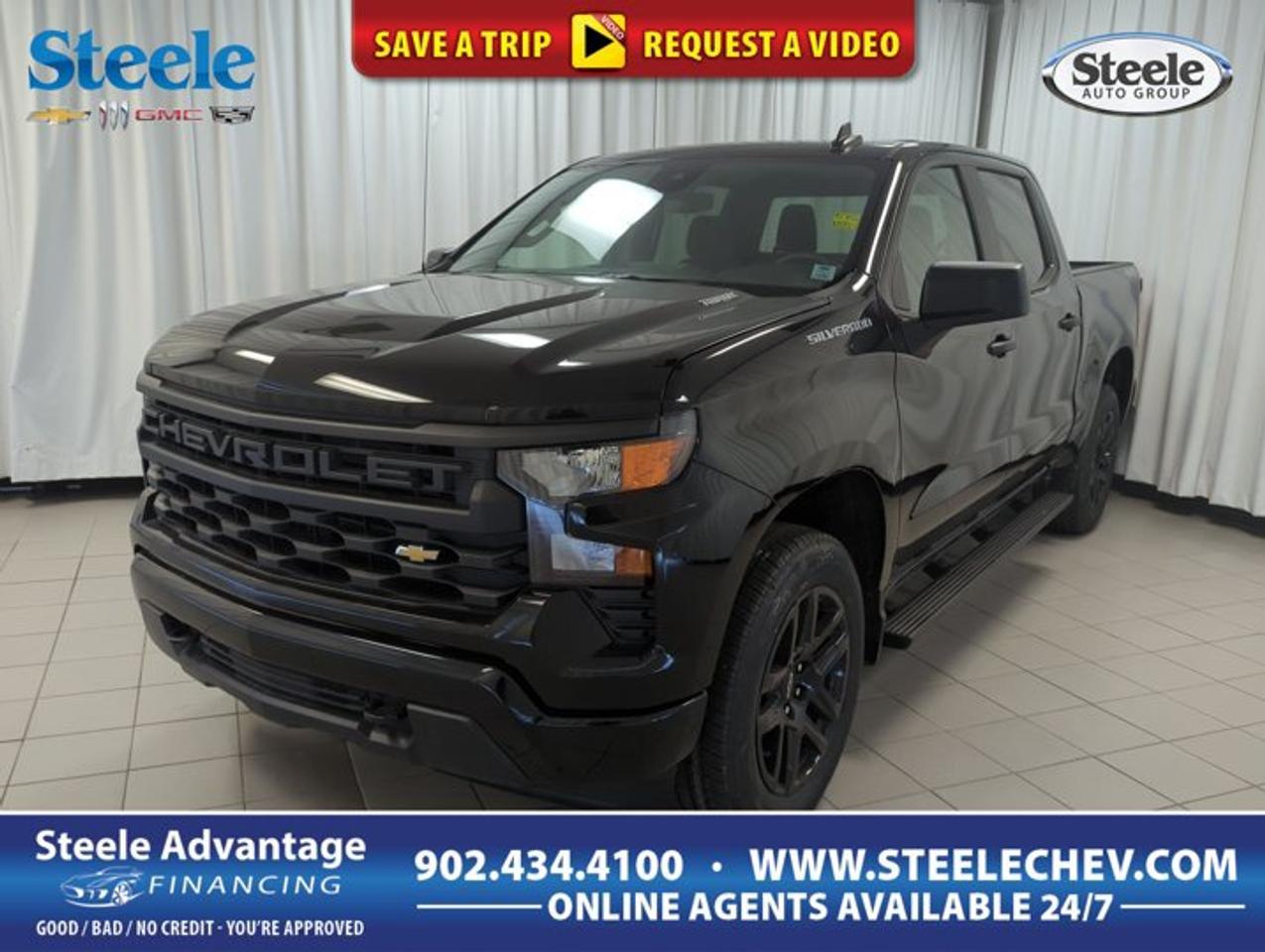 Built to handle Canadian roads with confidence, this 2026 Chevrolet Silverado 1500 Custom delivers full-size truck capability in a clean Black-on-Black finish. Sold by Steele Chevrolet Buick GMC in Dartmouth, this four-door pickup pairs a turbocharged 2.7L gas engine with automatic transmission and 4-wheel drive for strong everyday versatility.The 2026 Chevrolet Silverado 1500 Custom is a smart choice for drivers who want practical power, a bold look, and useful towing support. With Tow/Haul Mode and a Trailer Brake Controller already included, this truck is ready for work, weekend hauling, and life in Atlantic Canada with the traction and control you need.FEATURES OF THE Silverado 1500 CustomBlack exterior with bold truck presenceFour-door cab for easy passenger accessAutomatic transmission for smooth daily driving4-wheel drive for added tractionTRUCK FEATURESTrailer Brake Controller supports controlled trailer brakingTow/Haul Mode helps manage heavier loadsPickup box adds everyday cargo flexibilityFull-size truck capability for work dutiesADVANCED SAFETY FEATURES4-wheel drive supports slippery road tractionTrailer braking control aids towing stabilityTow/Haul Mode helps downhill controlFull-size design supports confident road presencePERFORMANCE AND EFFICIENCYTurbocharged 2.7L gas engine delivers torqueAutomatic transmission offers smooth gear changes4-wheel drive boosts all-season capabilityBalanced power for work and travelCOMFORT AND CONVENIENCEFour full doors improve cabin accessSpacious cabin suits daily driving needsEasy entry supports passengers and cargoPractical layout keeps controls within reachTECHNOLOGY AND CONNECTIVITYClear driver controls support easy operationAutomatic transmission simplifies urban drivingIntegrated towing controls improve usabilityFunctional cabin design supports focusCARGO SPACEPickup bed handles tools and gearBox area supports weekend project loadsCabin storage helps organize essentialsVersatile truck layout supports active lifestylesWHAT OTHER OWNERS LIKEStrong low-end turbo power for haulingUseful towing features for trailer controlConfident 4-wheel drive in rough weatherPractical full-size cabin and boxWith its black exterior, black interior, and purposeful setup, this 2026 Chevrolet Silverado 1500 Custom brings together truck toughness and daily usability. The turbocharged 2.7L/166-litre gas I4 is well suited to drivers who want responsive power for commuting, jobsite travel, and towing support without stepping away from modern drivability.The automatic transmission helps this 2026 Chevrolet Silverado 1500 Custom feel smooth in traffic and steady on the highway. Its 4 roues motrices system, presented here as 4-wheel drive, adds welcome confidence when roads turn wet, snowy, or uneven. That extra traction is especially valuable for drivers in Dartmouth and across the Maritimes.This truck also stands out for the equipment that matters most to towing users. The Trailer Brake Controller helps manage trailer braking response more effectively, while Tow/Haul Mode is designed to support control when carrying heavier loads. These are practical features that make a real difference when the job gets bigger.Inside, the 2026 Chevrolet Silverado 1500 Custom keeps things simple and functional. The four-door layout makes it easier to load passengers, work gear, or personal items, while the cabin design focuses on straightforward use. It is a truck made for people who value capability, comfort, and honest utility.If you need a full-size pickup with strong real-world usefulness, bold style, and proven truck fundamentals, this 2026 Chevrolet Silverado 1500 Custom deserves a close look at Steele Chevrolet Buick GMC in Dartmouth.This 2026 Chevrolet Silverado 1500 Customs VIN is: 3GCPKBEK6TG378936.