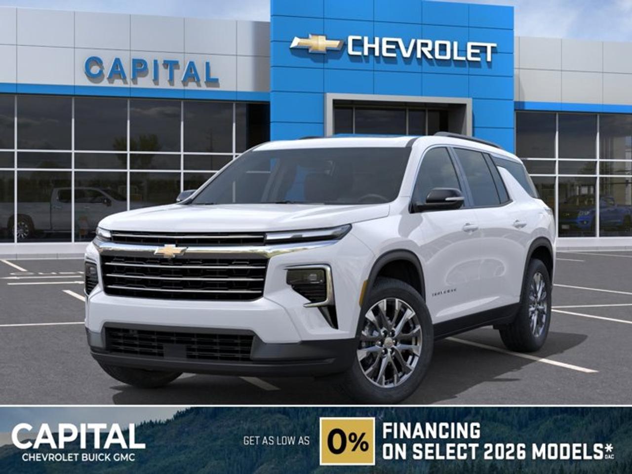 This Chevrolet Traverse boasts a Gas I4 2.5L/ engine powering this Automatic transmission. ENGINE, 2.5L TURBO DOHC SIDI WITH VARIABLE VALVE TIMING (VVT) (328 hp [244 kW] @ 5500 rpm, 326 lb-ft of torque [442 N-m] @ 3500 rpm) (STD), Wireless Phone Charging, Windows, remote express-up/-down driver and express-down all passengers.* This Chevrolet Traverse Features the Following Options *Wi-Fi Hotspot capable (Terms and limitations apply. See onstar.ca or dealer for details.), Wheels, 18 (45.7 cm) Grazen Metallic machined-face aluminum, Wheel, spare, 18 (45.7 cm) steel, Wheel mouldings, mould-in-colour Black, Vehicle health management provides advanced warning of vehicle issues, USB ports, 2, one type A and one type-C data/charge, located in the front area of the centre console, USB ports, 2 type-A, charge-only one on each outboard location, USB ports, 2 type-A, charge-only located on the rear of the centre console, Transmission, 8-speed automatic, Tires, 255/65R18 all-season blackwall.* Stop By Today *For a must-own Chevrolet Traverse come see us at Capital Chevrolet Buick GMC Inc., 13103 Lake Fraser Drive SE, Calgary, AB T2J 3H5. Just minutes away!