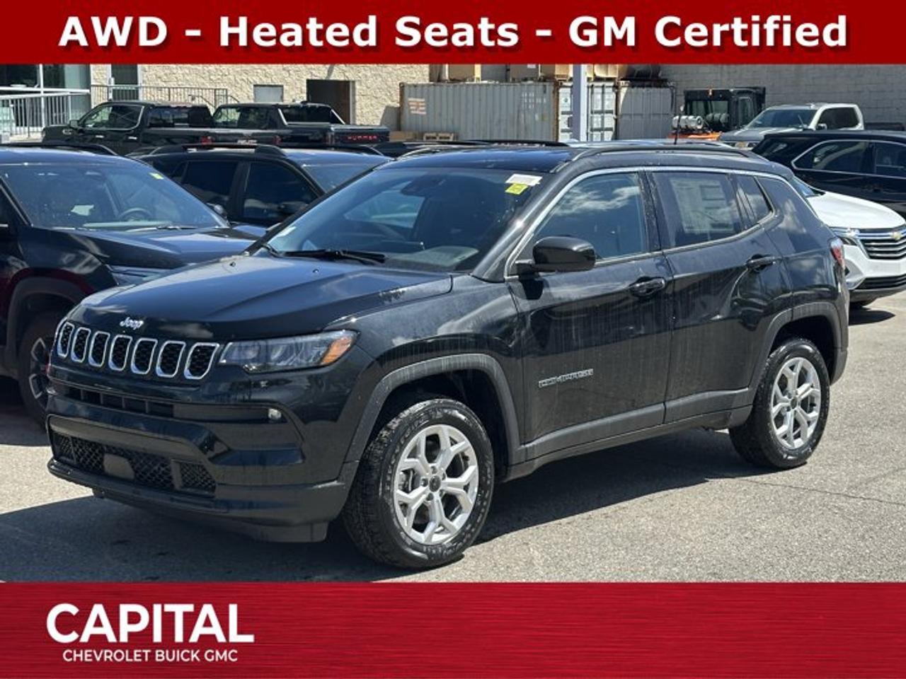 The 2026 Jeep Compass Sport is a stylish and capable compact SUV, designed for both city driving and weekend adventures. Finished in Diamond Black Crystal Pearl with a Black interior, it offers a bold, modern appearance. Powered by a 2.0L Turbo engine paired with an 8-speed automatic transmission, the Compass Sport delivers smooth, responsive performance and a confident ride. Inside, bucket seats and heated front seats provide comfort, while the premium sound system keeps every drive enjoyable. Safety features including lane departure warning, lane keep assist, and a backup camera help provide peace of mind. Additional features such as automatic LED headlamps, cruise control, and traction control enhance convenience and control, making the 2026 Jeep Compass Sport a versatile and reliable choice for drivers seeking style, comfort, and capability. VISIT US TODAY! Ask for the Internet Department for more information or to book your test drive today! Text 587-772-2566 for a quicker response! AMVIC Licensed Dealer - License Number B2039062. Disclaimer: All prices are plus taxes and include all cash credits. See dealer for details. Stop by and visit us at THE ALL-NEW DERRICK DODGE, 6211 104 ST NW, EDMONTON, AB, T6H2K8.