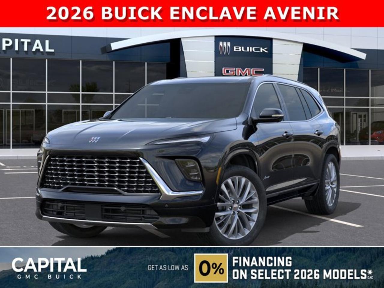 Take a look at this 2026 Buick Enclave Avenir.. Fully equipped with options like Super Cruise handsfree driving, Rear Streaming Camera Mirror, Heads-up Display, 360 CAM, Heated andCooled Seats, Heated Steering, Remote Start, MASSAGING SEATS, Trailering Package, Bose Performance 16-speaker system w/Sub-Woofer, and so much more... This 3 row SUV can be yours but CALL NOW!Ask for the Internet Department for more information or book your test drive today! Text 825-445-0521 for fast answers at your fingertips!AMVIC Licensed Dealer - Licence Number B1044900Disclaimer: All prices are plus GST and include all cash credits and loyalties. See dealer for details. AMVIC Licensed Dealer # B1044900