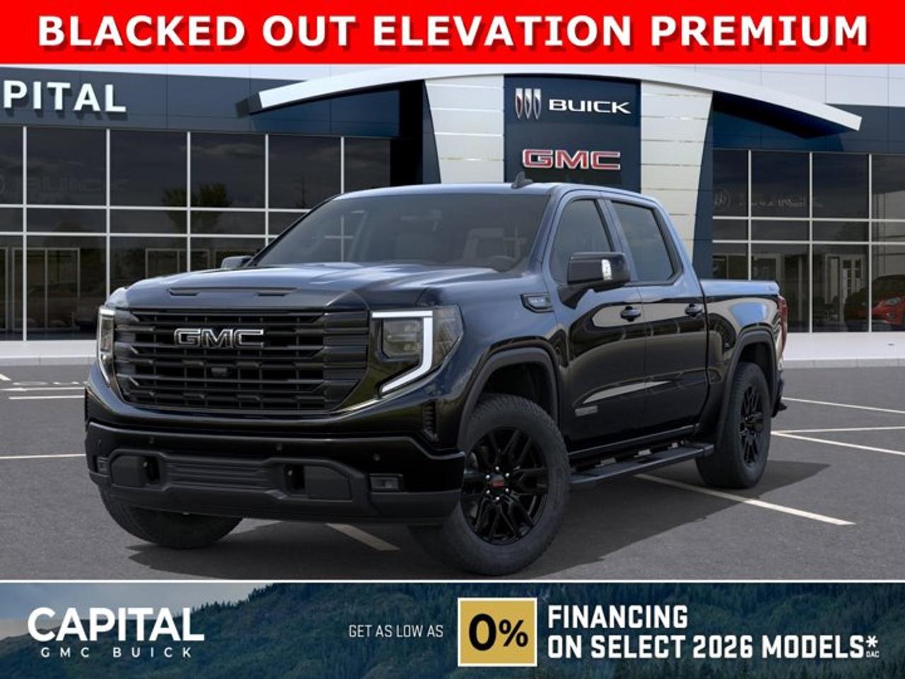 Take a look at this 2026 GMC SIERRA 1500 Elevation Premium Package... Fully Equipped with Power Sunroof, BLACK PACKAGE, Heated Leather BUCKET Seats, X31 OFF-ROAD Package, ALL-WEATHER FLOOR MATS, Heated Steering, Adaptive Cruise Control, Dual Exhaust, 360 CAM, 6 Assist Steps, Black Emblems, MultiPro Tailgate, Integrated Brake Controller, Wireless Charger, Blind Zone monitoring, and so much more!Ask for the Internet Department for more information or book your test drive today! Text 825-445-0521 for fast answers at your fingertips!AMVIC Licensed Dealer - Licence Number B1044900Disclaimer: All prices are plus GST and include all cash credits and loyalties. See dealer for details. AMVIC Licensed Dealer # B1044900