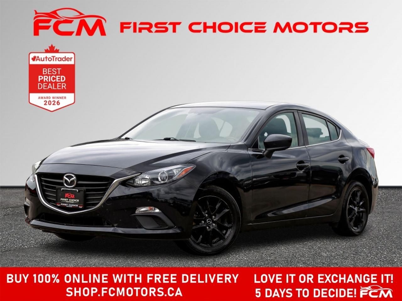** ** SPECIAL LIMITED TIME OFFER ** ** PURCHASE ANY VEHICLE THIS WEEK AND RECEIVE 4 BRAND-NEW ALL-SEASON TIRES AT NO ADDITIONAL COST!!! DON   T MISS THIS EXCLUSIVE CHANCE TO UPGRADE YOUR RIDE AND STAY PREPARED FOR ANY WEATHER!!! <br><br>EXCITING NEWS FROM FIRST CHOICE MOTORS! Our brand-new online showroom is now open to the public, bringing the ultimate car shopping experience right to your fingertips! Enjoy a 100% online car shopping experience, with over 500 certified vehicles in stock, comprehensive protection plans, and thousands of new auto parts & accessories available! Plus, for a limited time, were offering FREE deliveries across Ontario on all vehicle purchases! Dont miss out   visit Shop.fcmotors.ca to find and upgrade your perfect vehicle today!<br><br>Welcome to First Choice Motors, the largest car dealership in Toronto of pre-owned cars, SUVs, and vans priced between $5000-$15,000. With an impressive inventory of over 300 vehicles in stock, we are dedicated to providing our customers with a vast selection of affordable and reliable options. <br><br>Were thrilled to offer a used 2015 Mazda MAZDA3 GS Skyactiv, blue color with 293,000km (STK#9981) This vehicle was $6990 NOW ON SALE FOR $5990. It is equipped with the following features:<br>- Automatic Transmission<br>- Heated seats<br>- Bluetooth<br>- Reverse camera<br>- Power windows<br>- Power locks<br>- Power mirrors<br>- Air Conditioning<br><br>At First Choice Motors, we believe in providing quality vehicles that our customers can depend on. All our vehicles come with a 36-day guarantee on all safety related items. We also offer additional warranty options up to 5 years for our customers who want extra peace of mind.<br><br>Furthermore, all our vehicles are sold fully certified with brand new brakes rotors and pads, a fresh oil change, and brand new set of all-season tires installed & balanced. You can be confident that this car is in excellent condition and ready to hit the road.<br><br>At First Choice Motors, we believe that everyone deserves a chance to own a reliable and affordable vehicle. Thats why we offer financing options with low interest rates starting at 7.9% O.A.C. Were proud to approve all customers, including those with bad credit, no credit, students, and even 9 socials. Our finance team is dedicated to finding the best financing option for you and making the car buying process as smooth and stress-free as possible.<br><br>Our dealership is open 7 days a week to provide you with the best customer service possible. We carry the largest selection of used vehicles for sale under $9990 in all of Ontario. We stock over 300 cars, mostly Hyundai, Chevrolet, Mazda, Honda, Volkswagen, Toyota, Ford, Dodge, Kia, Mitsubishi, Acura, Lexus, and more. With our ongoing sale, you can find your dream car at a price you can afford. Come visit us today and experience why we are the best choice for your next used car purchase!<br><br>All prices include $22.00 OMVIC Fee.  Excludes, license plates, ownership registration and ONTARIO HST (13%)<br>*No Credit Card payments can be accepted for Vehicle Purchases*