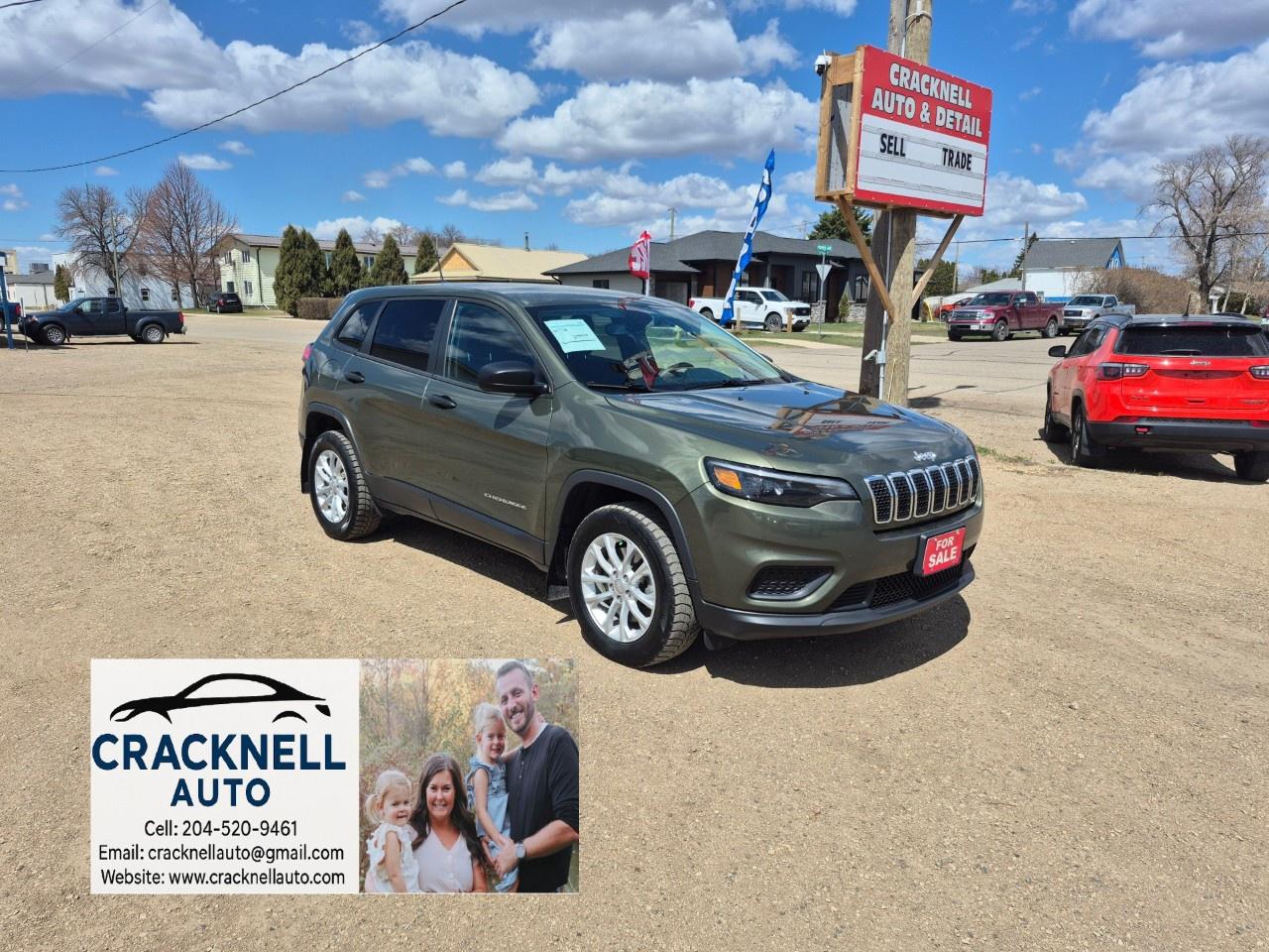 <p><span style=color:rgb( 13 , 13 , 13 )>2019 Jeep Cherokee 4WD - Safetied & Serviced - Clean Title - $172 Bi-Weekly + Tax</span></p><p><span style=color:rgb( 15 , 15 , 15 )>Located in Carberry, but capable of bringing to Brandon. Priced to Sell! Carfax Available, excellent condition.</span></p><ul><li><p>Heated Seats</p></li><li><p>Heated Steering Wheel</p></li><li><p>Remote Starter</p></li><li><p>Always serviced at Jeep</p></li><li><p>Backup Camera</p></li><li><p>Bluetooth Connectivity</p></li><li><p>Power Liftgate</p></li><li><p>Keyless Entry</p></li><li><p>Premium Sound System</p></li><li><p>Alloy Wheels</p></li><li><p>Fog Lights</p></li><li><p>Tow Package</p></li><li><p>4WD</p></li></ul><p>Financing Available/ Warranty Available /Trades Welcome /<span style=color:rgb( 15 , 15 , 15 )>delivery available.</span></p><p>Call/Text<u> 204-520-9461</u></p><p>Dealer #5905</p><p><strong>Vehicle available for dealer trading, perfect subprime car</strong></p><p>Treaty cards accepted - 7 Day insurances available meaning you can drive home the same day even if MPI is closed (good for weekends and after hours)</p>