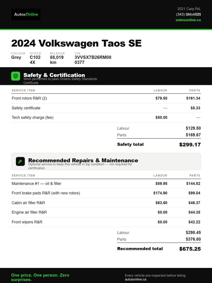 2024 Volkswagen Taos Drive assist-clean CarFax-Apple CarPlay Photo