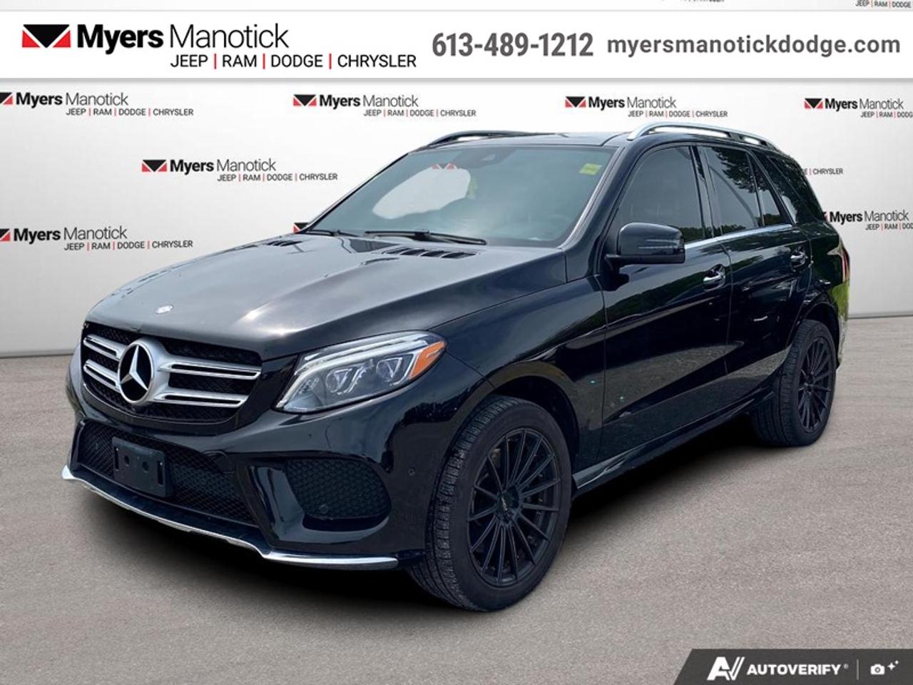 <b>Sunroof,  Leather Seats,  Heated Seats,  Bluetooth,  Blind Spot Assist!</b><br> <br> As KBB.com says of the 2017 Mercedes-Benz GLE-Class, its well-rounded nature, roomy and comfortable interior, and diverse power-train lineup make it a solid choice for luxury SUV buyers. This 2017 Mercedes-Benz GLE is fresh on our lot in Manotick.<br> <br>Elegance inside and out make the 2017 Mercedes-Benz GLE-Class a stand out. This model features a quiet cabin with upscale features. Numerous advanced safety and technology amenities ensure added confidence whenever you are on the road. Multiple options provide enough choice to meet the demands of all types of buyers.<br> <br>This SUV has 162,655 km. Its nice in colour. It has an Automatic transmission and is powered by a smooth engine. <br> <br> Our GLEs trim level is 400 4MATIC. Fitted with a high revving turbocharged V6 engine, this GLE 400 4MATIC has a little more grunt and is a lot smoother than its diesel variants. Yet just like any other GLE it is extremely luxurious and refined with fitted options such as a 8 speaker stereo with SiriusXM and an 8 inch display, a heated leather multi-functional steering wheel, power adjustable front seats upholstered in Artico leather, push button start, dual zone automatic air conditioning, a home-link garage door transmitter, blind spot sensors, active forward brake assist and much more. This vehicle has been upgraded with the following features: Sunroof, Leather Seats, Heated Seats, Bluetooth, Blind Spot Assist, Remote Keyless Entry.<br> <br>To apply right now for financing use this link: <a href=https://CreditOnline.dealertrack.ca/Web/Default.aspx?Token=3206df1a-492e-4453-9f18-918b5245c510&Lang=en target=_blank>https://CreditOnline.dealertrack.ca/Web/Default.aspx?Token=3206df1a-492e-4453-9f18-918b5245c510&Lang=en</a><br> <br/><br>If youre looking for a Dodge, Ram, Jeep, and Chrysler dealership in Ottawa that always goes above and beyond for you, visit Myers Manotick Dodge today! Were more than just great cars. We provide the kind of world-class Dodge service experience near Kanata that will make you a Myers customer for life. And with fabulous perks like extended service hours, our 30-day tire price guarantee, the Myers No Charge Engine/Transmission for Life program, and complimentary shuttle service, its no wonder were a top choice for drivers everywhere. Get more with Myers! <br>*LIFETIME ENGINE TRANSMISSION WARRANTY NOT AVAILABLE ON VEHICLES WITH KMS EXCEEDING 140,000KM, VEHICLES 8 YEARS & OLDER, OR HIGHLINE BRAND VEHICLE(eg. BMW, INFINITI. CADILLAC, LEXUS...)<br> Come by and check out our fleet of 30+ used cars and trucks and 50+ new cars and trucks for sale in Manotick.  o~o