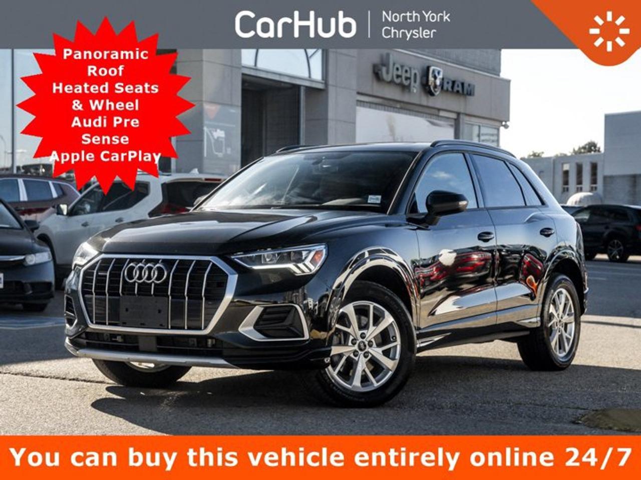 <p> This Audi Q3 delivers a Intercooled Turbo Regular Unleaded I-4 2.0 L/121 engine powering this Automatic transmission. Wireless Phone Connectivity, Window Grid Diversity Antenna, Wheels: 7J x 18 5-Y-Spoke Design. <p> This Audi Q3 Features the Following Options <br /> Wheels w/Silver Accents, Valet Function, Trunk/Hatch Auto-Latch, Trip Computer, Transmission: 8-Speed Tiptronic Automatic, Transmission w/Driver Selectable Mode, Tires: 235/55R18 All-Season, Tailgate/Rear Door Lock Included w/Power Door Locks, Strut Front Suspension w/Coil Springs, Streaming Audio. </p> <p>Drive Happy with CarHub<br>*** All-inclusive, upfront prices -- no haggling, negotiations, pressure, or games*** Purchase or lease a vehicle and receive a $1000 CarHub Rewards card for service.  *** Purchase this vehicle fully online on CarHub websites</p> <p>Transparency Statement<br>USED VEHICLES:Online prices and payments are for finance purchases  please note there is a $850 safety certification fee. if not Certified, then as per OMVIC Regulations the vehicle is deemed to be not drivable and Not Certified. Cash purchases for used vehicles have a $2,350 surcharge which includes the safety certification (the finance price + $2,350).NEW VEHICLES:New financed vehicles are subject to an $ 850 Processing Fee. New cars priced at over $100,000 including add-ons or accessories are subject to the additional federal luxury tax.While every effort is taken to avoid errors, technical or human error can occur, so please confirm vehicle features, options, materials, and other specs with your CarHub representative. This can easily be done by calling us or by visiting us at the dealership. CarHub used vehicles come standard with 1 key. If we receive more than one key from the previous owner, we include them with the vehicle. Additional keys may be purchased at the time of sale. Ask your Product Advisor for more details. Payments are only estimates derived from a standard term/rate on approved credit. Terms, rates and payments may vary. Prices, rates and payments are subject to change without notice. Please see our website for more details.</p>