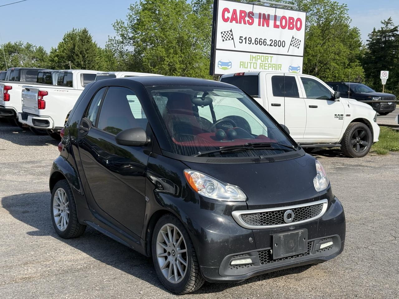 <p>2013 SMART FORTWO 2DOOR CPE PURE!</p><p data-start=67 data-end=458><strong data-start=67 data-end=191>As required by OMVIC AS-IS advertising regulations, all vehicles listed as &ldquo;AS IS&rdquo; must include the following statement:</strong></p><p>&nbsp;</p><p data-start=67 data-end=458><em data-start=194 data-end=456>This vehicle is sold &lsquo;as is&rsquo; with no guarantees or warranties. It may not be roadworthy, mechanically sound, or suitable for regular use, and could require repairs at the buyer&rsquo;s expense. Registration for driving may not be possible in its current condition.</em></p><p>&nbsp;</p><p data-start=460 data-end=715>Please note that our AS IS vehicles have <strong data-start=501 data-end=523>not been inspected</strong> for certification/safety. We strongly recommend having the vehicle checked by a certified local mechanic before purchase, or you are welcome to bring a mechanic with you to inspect the vehicle.</p><p>&nbsp;</p><p data-start=139 data-end=305><strong>CARS IN LOBO LTD.&nbsp; &ndash; Your trusted pre-owned vehicle destination!</strong></p><p>&nbsp;</p><p data-start=139 data-end=305><strong>Located at 6355 Egremont Dr, Komoka, ON N0L 1R0 &mdash; just 7 km west of Hyde Park Rd. Heading west on Fanshawe Park Rd as it becomes Egremont Dr, you&rsquo;ll find us at the traffic lights on the corner of Egremont Dr & Narin Rd in Middlesex county township of Lobo.&nbsp;</strong></p><p>&nbsp;</p><p data-start=139 data-end=305><strong>Serving London, Ontario/Middlesex County for over 10 years. A registered member of the UCDA (Used Car Dealers Association of Ontario) and fully licensed with OMVIC (Ontario Motor Vehicle Industry Council).</strong></p><p>&nbsp;</p><hr><p>&nbsp;</p><p data-start=139 data-end=305><strong><span style=font-size: 14pt;>CARS IN LOBO LTD. (Buy - Sell - Trade - Finance)&nbsp; </span><span style=font-size: 14pt;>Office#&nbsp; 519 666 2800 </span><span style=font-size: 14pt;>TEXT# 519 630 6660</span></strong></p><p>&nbsp;</p><hr><p>&nbsp;</p><p data-start=312 data-end=770><strong>- /Quality, locally sourced pre-owned vehicles at a competitive price<br>- /Safety certification Inspection included at the Full Asking Price! (unless listed otherwise)</strong><br><strong>- /We take all trade ins at a competitive & fair value&nbsp;</strong><br><strong>- /We buy cars outright with no purchase&nbsp;necessary</strong><br data-start=352 data-end=355><strong>- /CARFAX reports available on all cars</strong><br data-start=462 data-end=465><strong>- /Extended warranty options available</strong><br data-start=590 data-end=593><strong>- /Financing options available</strong><br data-start=642 data-end=645><strong>- /We register & plate your vehicle for you (Licensing Extra)</strong><br data-start=714 data-end=717><strong>- /No hidden fees. No pressure. Easy going team that is here to help.&nbsp;</strong></p><p>&nbsp;</p><p data-start=777 data-end=908><strong>Message us anytime or feel free to drop by! We are here to help make your next vehicle purchase simple and stress-free. -> OPEN 6 DAYS WEEK MONDAY - SATURDAY&nbsp;</strong></p>
