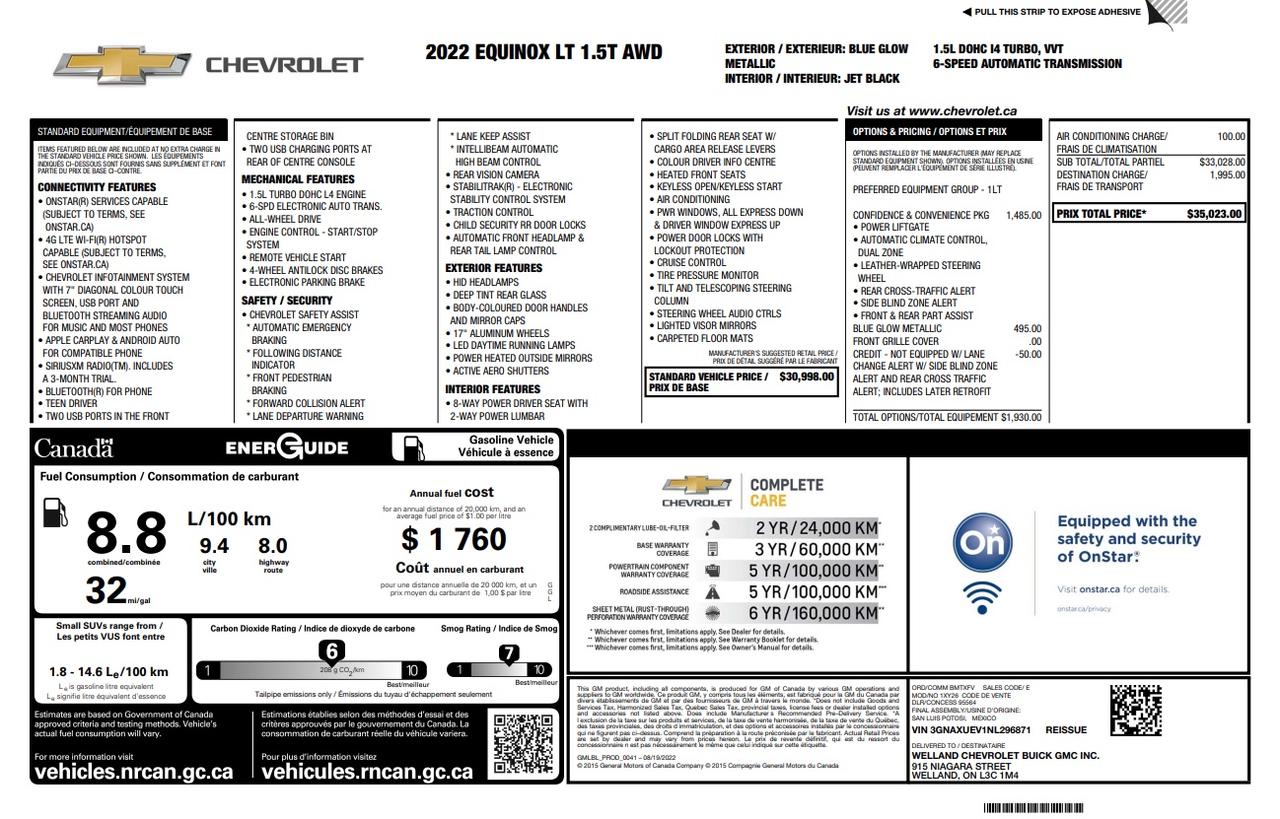 2022 Chevrolet Equinox LT w/1LT All-Wheel Drive Photo