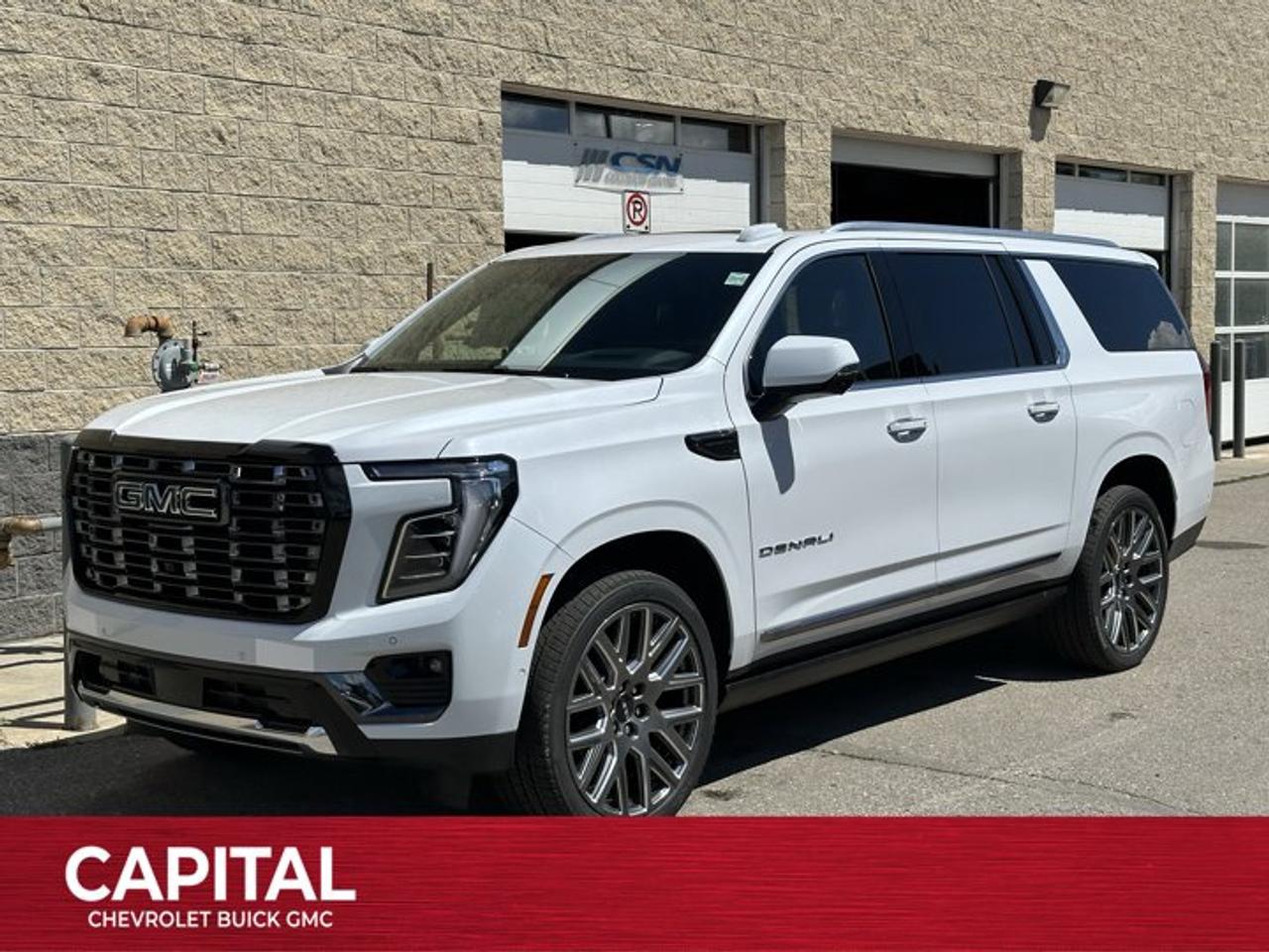 This GMC Yukon XL boasts a Gas V8 6.2L/ engine powering this Automatic transmission. ENGINE, 6.2L ECOTEC3 V8 with Dynamic Fuel Management, Direct Injection and Variable Valve Timing, includes aluminum block construction (420 hp [313 kW] @ 5600 rpm, 460 lb-ft of torque [624 Nm] @ 4100 rpm) (STD), Wireless Phone Charging, for portable devices, Wireless Apple CarPlay/Wireless Android Auto.*This GMC Yukon XL Comes Equipped with These Options *Wipers, front intermittent, Rainsense, Wiper, rear intermittent, Windows, power, rear with Express-Down, Window, power with front passenger Express-Up/Down, Window, power with driver Express-Up/Down, Wi-Fi Hotspot capable (Terms and limitations apply. See onstar.ca or dealer for details.), Wheels, 24 x 9.5 (61 cm x 24.1 cm) selective machined and painted After Midnight Metallic (Includes (SFE) wheel locks, LPO.), Wheel, full-size spare, 17 (43.2 cm) steel, Warning tones headlamp on, driver and right-front passenger seat belt unfasten and turn signal on, Visors, driver and front passenger illuminated vanity mirrors.* Visit Us Today *Treat yourself- stop by Capital Chevrolet Buick GMC Inc. located at 13103 Lake Fraser Drive SE, Calgary, AB T2J 3H5 to make this car yours today!