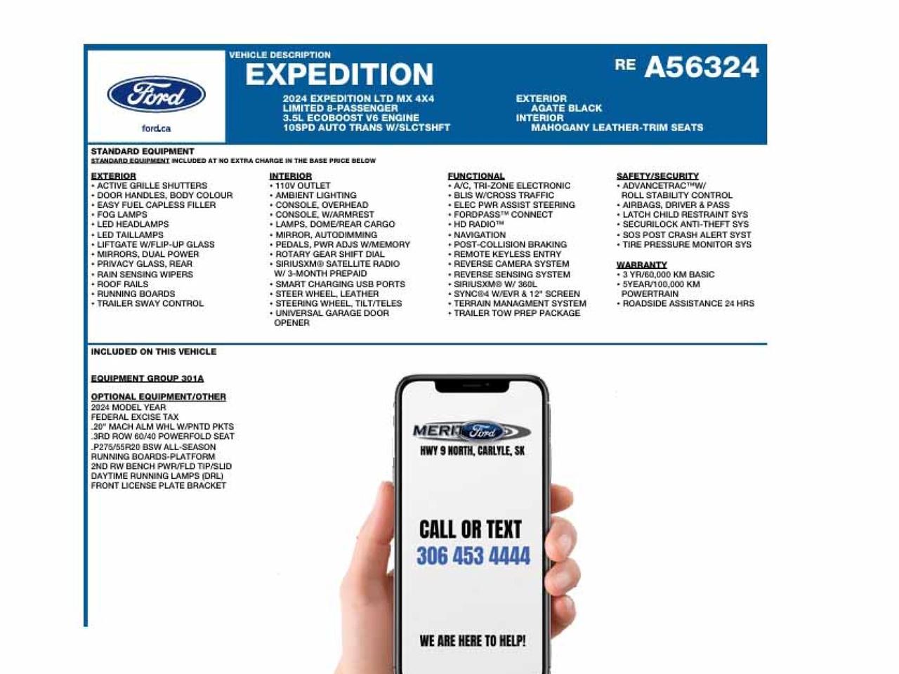 2024 Ford Expedition Limited Max 3.5L ECOBOOST V6 301A+ Photo1