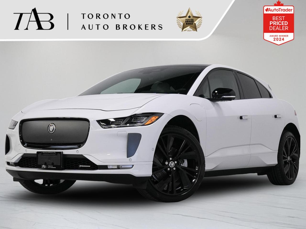 This 2024 Jaguar I-PACE HSE R-Dynamic is a premium all-electric luxury SUV that combines exhilarating performance, advanced technology, and unmistakable Jaguar styling. Presented in like-new condition, this vehicle comes with a clean Carfax report and the remaining Jaguar manufacturer warranty until 2028, providing added confidence and peace of mind for its next owner.

Key Features:

400 HP Dual Electric Motor Powertrain
HSE R-Dynamic Package
22-Inch Alloy Wheels
Panoramic Glass Roof
Premium Leather Upholstery
Heated and Ventilated Front Seats
Heated Rear Seats
Heated Steering Wheel
Digital Driver Display
Pivi Pro Infotainment System
Apple CarPlay & Android Auto
Navigation System
Meridian Premium Sound System
360-Degree Surround Camera

NOW OFFERING 3 MONTH DEFERRED FINANCING PAYMENTS ON APPROVED CREDIT. 

WE OFFER THE BEST FINANCE RATES, AND DONT CHARGE ANY FINANCING FEE

Looking for a top-rated pre-owned luxury car dealership in the GTA? Look no further than Toronto Auto Brokers (TAB)! Were proud to have won multiple awards, including the 2024 AutoTrader Best Priced Dealer, the 2026 Best in Business award, the 2025 CarGurus Award, the 2026 Top Choice Award, the 2026 Dealer Rater Consumer Satisfaction Award, the 2026 Canadian Choice Award, the 2026 Three Best Rated Dealer Award, and many more!

With 30 years of experience serving the Greater Toronto Area, TAB is a respected and trusted name in the pre-owned luxury car industry. Our 30,000 sq.Ft indoor showroom is home to a wide range of luxury vehicles from top brands like BMW, Mercedes-Benz, Audi, Porsche, Land Rover, Jaguar, Aston Martin, Bentley, Maserati, and more. And we dont just serve the GTA, were proud to offer our services to all cities in Canada, including Vancouver, Montreal, Calgary, Edmonton, Winnipeg, Saskatchewan, Halifax, and more.

At TAB, were committed to providing a no-pressure environment and honest work ethics. As a family-owned and operated business, we treat every customer like family and ensure that every interaction is a positive one. Come experience the TAB Lifestyle at its truest form, luxury car buying has never been more enjoyable and exciting!

We offer a variety of services to make your purchase experience as easy and stress-free as possible. From competitive and simple financing and leasing options to extended warranties, aftermarket services, and full history reports on every vehicle, we have everything you need to make an informed decision. We welcome every trade, even if youre just looking to sell your car without buying, and when it comes to financing or leasing, we offer same day approvals, with access to over 50 lenders, including all of the banks in Canada. Feel free to check out your own Equifax credit score without affecting your credit score, simply click on the Equifax tab above and see if you qualify.


Call us today or visit our website to learn more about our inventory and services. And remember, all prices exclude applicable taxes and licensing, and vehicles can be certified at an additional cost of $999.