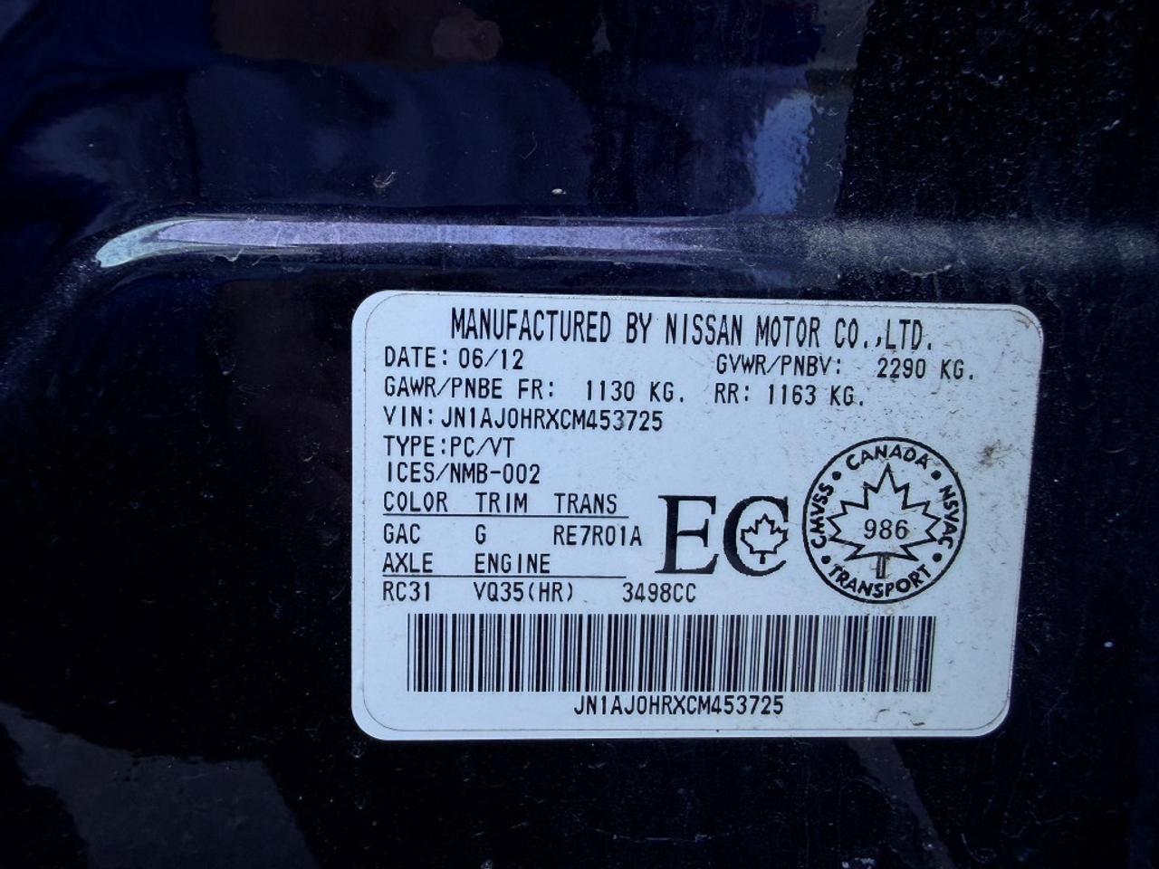 2012 Infiniti EX35 Base 4dr All-wheel Drive Automatic Photo