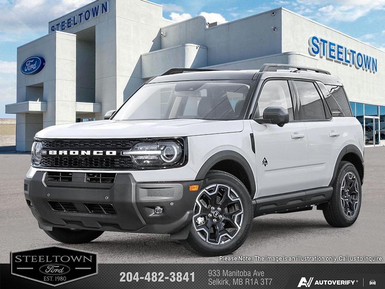 <b>Heated Steering Wheel,  Remote Start,  Fog Lamps,  Heated Seats,  Adaptive Cruise Control!</b><br> <br> We value your TIME, we wont waste it or your gas is on us!   We offer extended test drives and if you cant make it out to us we will come straight to you!<br> <br>The 2026 Ford Bronco Sport brings together off-road poise, practical scale and trail-inspired character into a compelling compact package.<br> <br>The 2026 Ford Bronco Sport combines rugged styling, modern tech and flexible utility to create a compact SUV that doesnt compromise on spirit. Inside, the cabin features quality materials, intuitive connectivity and thoughtful design to keep passengers comfortable and engaged. With its trail-ready attitude, confident presence and Fords heritage of capability, the Bronco Sport is built to carry your lifestyle forward.<br> <br>This Space White Metallic SUV has an Automatic transmission and is powered by a 181HP 1.5L 3 Cylinder Engine. <br> <br> Our Bronco Sports trim level is Outer Banks. Inside, premium-trimmed heated sport contour seats, a power-adjustable drivers seat with memory, and a heated leatherette steering wheel deliver comfort and control for every journey. The intuitive SYNC 4 infotainment system with a 13.2-inch touchscreen, wireless Apple CarPlay and Android Auto, Alexa integration, and adaptive cruise control with stop-and-go ensure seamless connectivity and convenience on the road. Dual-zone automatic climate control, smart device remote start, and a proximity key with push-button ignition add everyday ease, while thoughtful touches like ambient lighting, premium interior accents, and ample cargo versatility enhance practicality. Outside, 18-inch ebony black-painted aluminum wheels, LED headlights, and black body trim create a bold and athletic presence complemented by off-road-ready features like all-season tires, a Terrain Management System with five G.O.A.T. modes, and part- and full-time four-wheel drive. Safety comes standard with Ford Co-Pilot360 technology, including BLIS with Cross-Traffic Alert, Pre-Collision Assist with Automatic Emergency Braking, Lane Keeping Assist, Rear Cross-Traffic Braking, and a rearview camera, providing confidence and peace of mind whether navigating city streets or taking the scenic route. This vehicle has been upgraded with the following features: Heated Steering Wheel, Remote Start, Fog Lamps, Heated Seats, Adaptive Cruise Control, Lane Keep Assist, Collision Mitigation.<br><br> View the original window sticker for this vehicle with this url <b><a href=http://www.windowsticker.forddirect.com/windowsticker.pdf?vin=3FMCR9CN5TRE70586 target=_blank>http://www.windowsticker.forddirect.com/windowsticker.pdf?vin=3FMCR9CN5TRE70586</a></b>.<br> <br>To apply right now for financing use this link: <a href=http://www.steeltownford.com/?https://CreditOnline.dealertrack.ca/Web/Default.aspx?Token=bf62ebad-31a4-49e3-93be-9b163c26b54c&La target=_blank>http://www.steeltownford.com/?https://CreditOnline.dealertrack.ca/Web/Default.aspx?Token=bf62ebad-31a4-49e3-93be-9b163c26b54c&La</a><br> <br/>Total rebate of $4750 is reflected in the price. 5.49% financing for 84 months. Incentives expire 2026-07-31. See dealer for details. <br><br>Family owned and operated in Selkirk for 35 Years.  <br>Steeltown Ford is located just 20 minutes North of the Perimeter Hwy, with an onsite banking center that offers free consultations. <br>Ask about our special dealer rates available through all major banks and credit unions.<br>Dealer retains all rebates, plus taxes, govt fees and Steeltown Protect Plus.<br>Steeltown Ford Protect Plus includes:<br>- Life Time Tire Warranty <br>Dealer Permit # 1039<br><br><br> Come by and check out our fleet of 90+ used cars and trucks and 200+ new cars and trucks for sale in Selkirk.  o~o