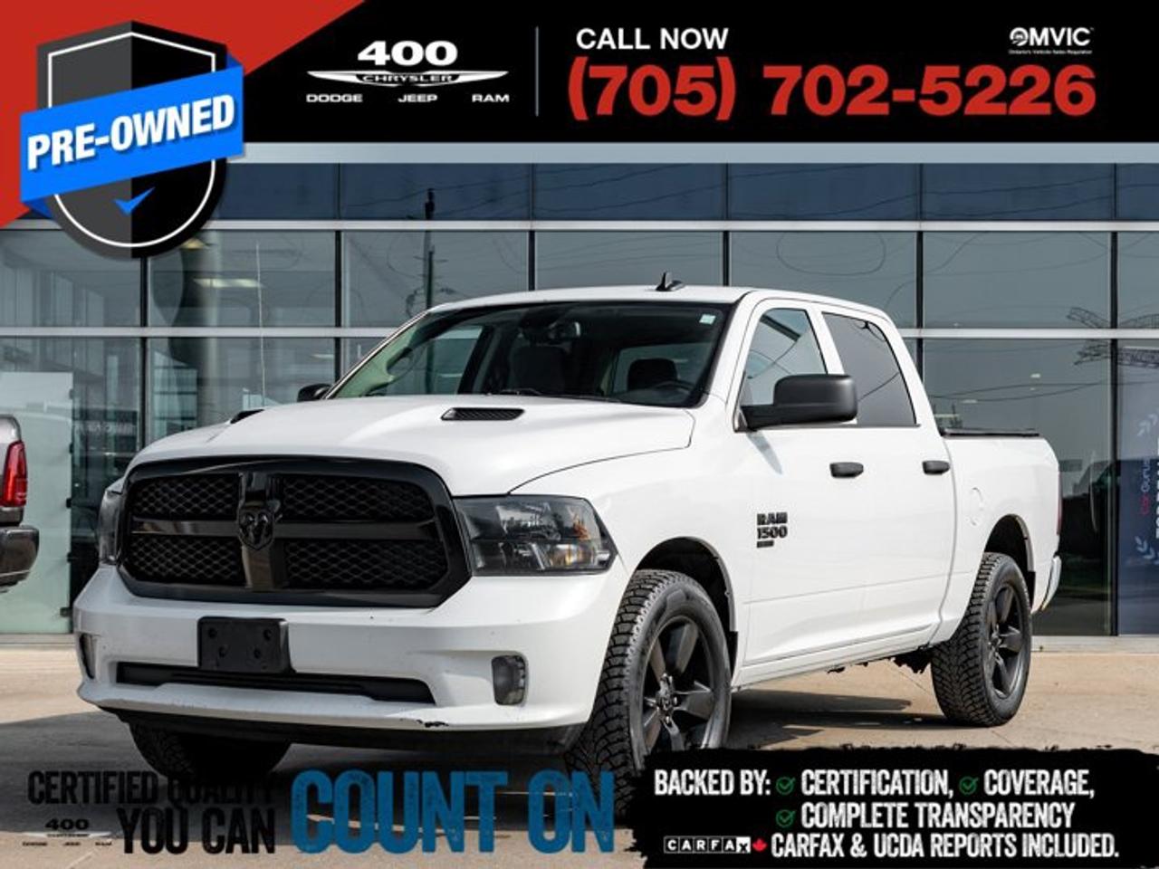 Take a look at this 2021 Ram 1500 Express 3.6L, a stylish and capable pickup that delivers the perfect blend of performance, comfort, and everyday practicality. Powered by the efficient 3.6L Pentastar V6 engine, this Ram offers smooth power, impressive fuel economy, and the confidence you need for work or weekend adventures. The Express trim brings a bold, sporty appearance with a clean and functional interior, modern technology, and the durability Ram trucks are known for. With its spacious cabin, versatile bed, strong capability, and smooth ride quality, this 2021 Ram 1500 Express is ready to take on whatever your day demands.