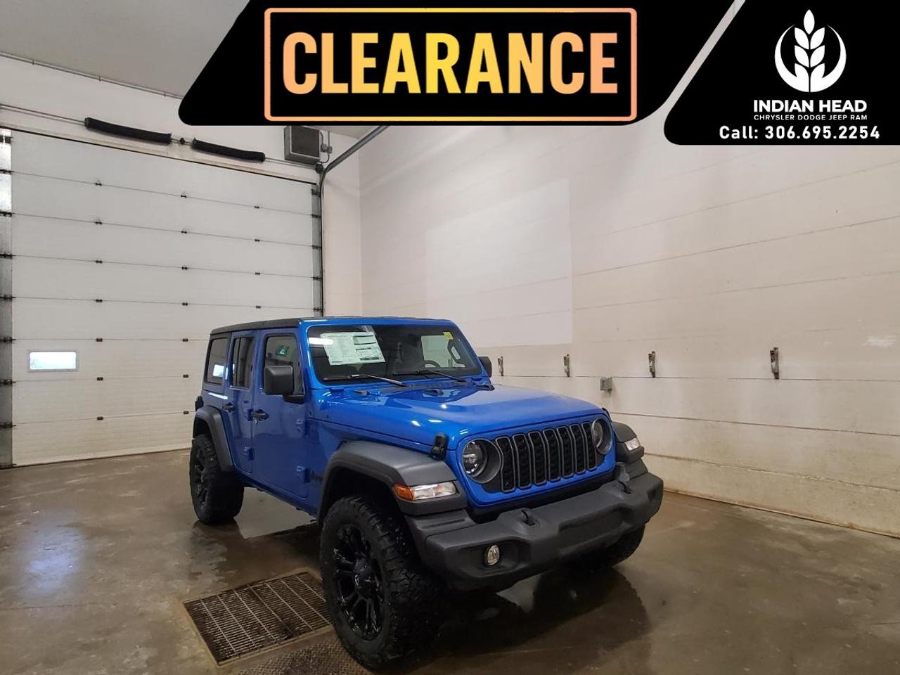 <p>The <strong>2025 Jeep Wrangler 4-Door Sport S 4x4</strong> finished in <strong>Hydro Blue Pearl</strong> is a <strong>gas-powered SUV</strong> with seating for <strong>five passengers</strong>, delivering legendary Jeep® capability, open-air freedom, and everyday versatility.</p><p>Powered by Jeep's proven <strong>3.6L Pentastar VVT V6 gasoline engine</strong> paired with an <strong>8-speed TorqueFlite® automatic transmission</strong>, the Wrangler Sport S offers the performance and durability that have made the Wrangler an icon for generations. Jeep's Command-Trac® 4x4 system, solid front and rear axles, and Trail Rated® capability provide outstanding confidence whether you're navigating city streets, backroads, or off-road trails. Few vehicles offer the same combination of rugged capability, removable roof and doors, and everyday practicality.</p><p>Inside, you'll find a thoughtfully equipped cabin featuring heated front seats, a heated steering wheel, dual-zone automatic climate control, remote start, Apple CarPlay®, Android Auto, Uconnect® 5 with a 12.3-inch touchscreen, SiriusXM® with 360L, an overhead sound bar with eight speakers, and convenient rear 60/40 split-folding seating to maximize cargo flexibility.</p><p>Equipped with the Customer Preferred Package 24S, this Wrangler also features an integrated radar camera module, Adaptive Cruise Control with Stop, Forward Collision Warning with Active Braking, Blind-Spot Monitoring with Rear Cross-Path Detection, Park-Sense® Rear Park Assist, LED headlamps and fog lamps, premium 17-inch Tech Silver aluminum wheels, the Black Freedom Top® 3-piece modular hardtop, Mopar® hinge-gate reinforcement, and additional comfort and safety features designed for every adventure.</p><p>Whether you're exploring Saskatchewan's backroads, enjoying weekend camping trips, or simply looking for one of the most capable and recognizable SUVs ever built, the <strong>2025 Jeep Wrangler 4-Door Sport S 4x4</strong> delivers exceptional capability, outstanding resale value, and the authentic Jeep experience that continues to set the standard for adventure vehicles.</p><p>Please confirm all vehicle details and features with our sales team prior to purchase and start the buying process today at <strong>Indian Head Chrysler Dodge Jeep Ram Ltd.</strong>, proudly serving Indian Head and welcoming drivers from Regina and surrounding area, Yorkton, Melville, the Qu'Appelle Valley, and communities across Saskatchewan. We are worth the trip!</p><p><strong>Final price does not include taxes, $699 administration fee and any dealer installed accessories.</strong></p>