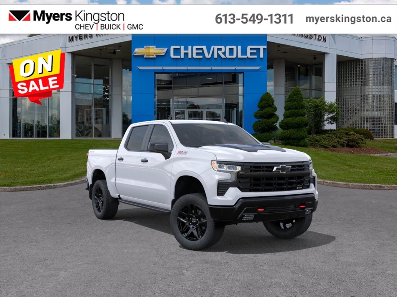 <b>Convenience Package II, Sunroof, Dark Essential Package, Leather Seats!</b><br> <br>  SPECIAL! EMPLOYEE PRICING ON NOW! Was $89495. Now $80863! $8632 discount until Aug 31!  <br> <br/>Inside, the carefully crafted cabin offers comfort, intuitive connectivity and thoughtful design wherever your drive takes you.<br> <br>The 2026 Chevrolet Silverado 1500 delivers full-size pickup performance with a polished interior and smart technology to meet the demands of both work and play. Inside youll find an interior designed for comfort and connectivity, outfitted with modern amenities and a layout that supports both productivity and leisure. With such versatility, the Silverado 1500 stands ready to take on the tough jobs and the long drives in equal fashion.<br> <br>This Summit White 4X4 pickup has an Automatic transmission. <br> <br> Our Silverado 1500s trim level is LT Trail Boss. This trim steps things up with off-road equipment including uprated shocks, skid plates and a heavy duty air filter, heated front seats, a heated steering wheel and dual-zone climate control, along with a trailering package, remote start, aluminum wheels, hitch guidance, a power locking EZ lift tailgate, and an upgraded 13.4-inch infotainment display with navigation capability, Apple CarPlay and Android Auto. Safety features also include lane keep assist with lane departure warning, following distance indication, forward collision alert, and automatic emergency braking with front pedestrian braking. This vehicle has been upgraded with the following features: Convenience Package II, Sunroof, Dark Essential Package, Leather Seats.<br><br> <br>To apply right now for financing use this link: <a href=https://www.taylorautomall.com/finance/apply-for-financing/ target=_blank>https://www.taylorautomall.com/finance/apply-for-financing/</a><br> <br/>Weve discounted this vehicle $8632. See dealer for details. <br><br>HST, licensing, and Federal luxury tax (if applicable) are extra. <br><br> Come by and check out our fleet of 60+ used cars and trucks and 170+ new cars and trucks for sale in Kingston.  o~o