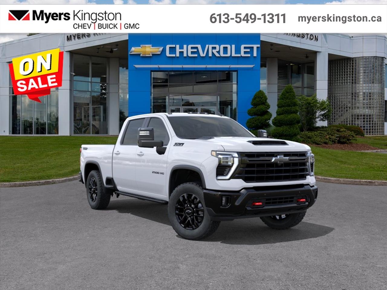 <b>Convenience Package II, Remote Start Package, True North Edition, Leather Seats, Power Tailgate!</b><br> <br>  SPECIAL! GM EMPLOYEE PRICING ON NOW! Was $106520. Now $96356! $10164 discount until Jul 31!  <br> <br/>Inside, its thoughtfully crafted cabin balances durability and modern connectivity to support both job-site tasks and daily drives.<br> <br>The 2026 Chevrolet Silverado 2500 blends rugged capability with modern refinement, making it a strong choice for those who need serious truck performance without sacrificing comfort. Inside, youll find an interior equipped with smart features, connected tech, and a layout that supports both work and life on the go. Built on a tried-and-true platform and backed by Chevrolets reputation, the Silverado 2500 stands ready to take on heavy loads, long drives, and everything in between.<br> <br>This Summit White sought after diesel Crew Cab 4X4 pickup has an Automatic transmission and is powered by a 470HP 6.6L 8 Cylinder Engine. <br> <br> Our Silverado 2500HDs trim level is LT. This trim rewards you with an upgraded 13.4-inch infotainment screen with navigation capability and a digital drivers display. Also standard include a trailering package with hitch guidance, machined aluminum wheels, SiriusXM satellite radio, heated trailering mirrors, a locking tailgate, Apple CarPlay and Android Auto, and remote keyless entry. Safety features also include automatic emergency braking, front pedestrian braking, lane departure warning, forward collision alert, and following distance indicator. This vehicle has been upgraded with the following features: Convenience Package II, Remote Start Package, True North Edition, Leather Seats, Power Tailgate, Gooseneck/5th Wheel Prep Package, Z71 Off-Road Package.<br><br> <br>To apply right now for financing use this link: <a href=https://www.taylorautomall.com/finance/apply-for-financing/ target=_blank>https://www.taylorautomall.com/finance/apply-for-financing/</a><br> <br/>Weve discounted this vehicle $10164. 4.99% financing for 84 months. Incentives expire 2026-07-31. See dealer for details. <br><br>HST, licensing, and Federal luxury tax (if applicable) are extra. <br><br> Come by and check out our fleet of 60+ used cars and trucks and 170+ new cars and trucks for sale in Kingston.  o~o