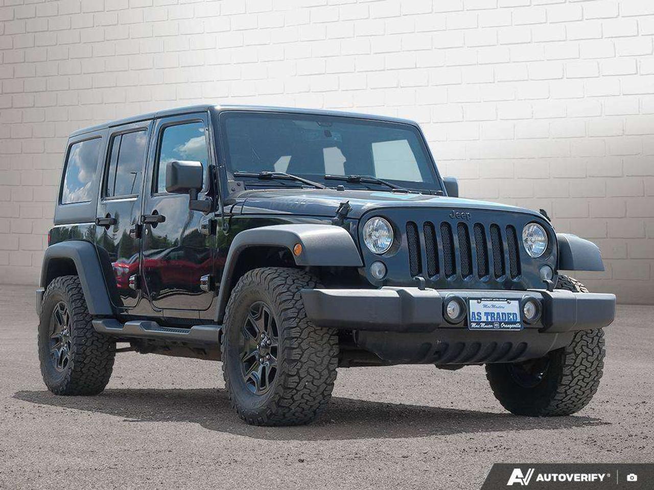 2018 Jeep Wrangler JK UNLIMITED WILLYS, 3.6L V6, 4X4, ALLOYS, CLOTH, CERTIFIED AS-TRADED! Photo