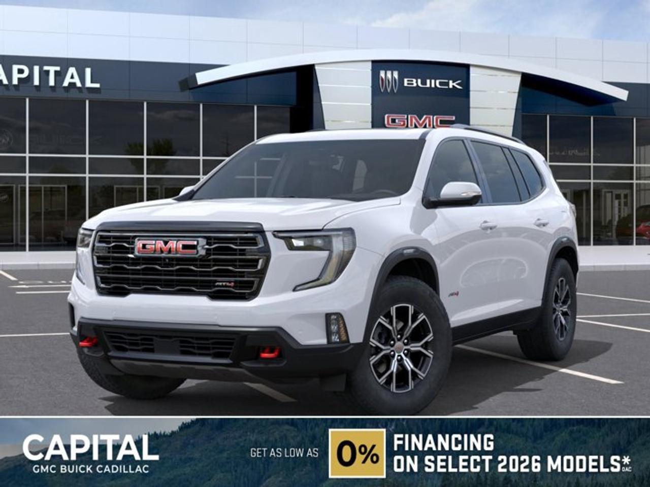 This 2026 GMC Acadia in Summit White is equipped with AWD and Gas 2.5L/ engine.Check out this vehicles pictures, features, options and specs, and let us know if you have any questions. Helping find the perfect vehicle FOR YOU is our only priority.P.S...Sometimes texting is easier. Text (or call) 306-801-9090 for fast answers at your fingertips!Dealer License #914248Disclaimer: All prices are plus taxes & fees. See dealer for Details. Dealer Permit # 914248 See dealer for Details.
