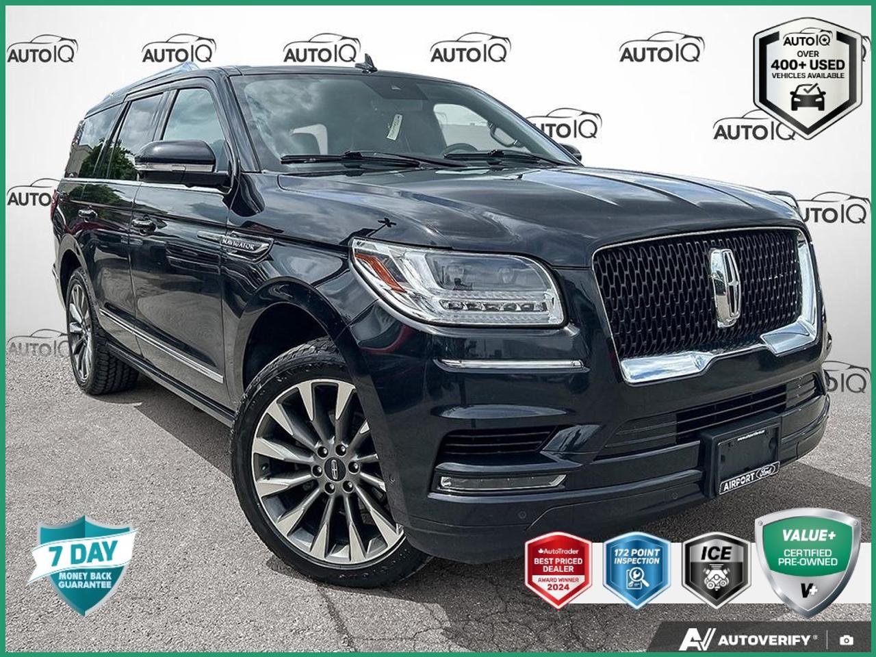 4WD, Ebony Leather.<br><br>Infinite Black<br>2021 Lincoln Navigator Reserve Luxury Package | No Accidents 4D Sport Utility<br>V6 10-Speed Automatic<br>4WD<br><br>Certification Program Details:<br><br>VALUE+ CERTIFIED PRE-OWNED VEHICLE<br><br>36-point Provincial Safety Inspection<br>172-point inspection combined mechanical, aesthetic, functional inspection including a vehicle report card<br>Warranty: 30 Days or 1500 KMS on mechanical safety-related items and extended plans are available<br>Complimentary CARFAX Vehicle History Report<br>2X Provincial safety standard for tire tread depth<br>2X Provincial safety standard for brake pad thickness<br>7 Day Money Back Guarantee*<br>Market Value Report provided<br>Complimentary 3 months SIRIUS XM satellite radio subscription on equipped vehicles<br>Complimentary wash and vacuum<br>Vehicle scanned for open recall notifications from manufacturer<p> </p>

<h4>VALUE+ CERTIFIED PRE-OWNED VEHICLE</h4>

<p>
- 36-point Provincial Safety Inspection<br>
- 172-point inspection combined mechanical, aesthetic, functional inspection including a vehicle report card<br>
- Warranty: 30 Days or 1500 KMS on mechanical safety-related items and extended plans are available<br>
- Complimentary CARFAX Vehicle History Report<br>
- 2X Provincial safety standard for tire tread depth<br>
- 2X Provincial safety standard for brake pad thickness<br>
- 7 Day Money Back Guarantee*<br>
- Market Value Report provided<br>
- Complimentary 3 months SIRIUS XM satellite radio subscription on equipped vehicles<br>
- Complimentary wash and vacuum<br>
- Vehicle scanned for open recall notifications from manufacturer
</p>

<p>SPECIAL NOTE: This vehicle is reserved for AutoIQs retail customers only. Please, No dealer calls. Errors & omissions excepted.</p>

<p>*As-traded, specialty or high-performance vehicles are excluded from the 7-Day Money Back Guarantee Program (including, but not limited to Ford Shelby, Ford mustang GT, Ford Raptor, Chevrolet Corvette, Camaro 2SS, Camaro ZL1, V-Series Cadillac, Dodge/Jeep SRT, Hyundai N Line, all electric models)</p>