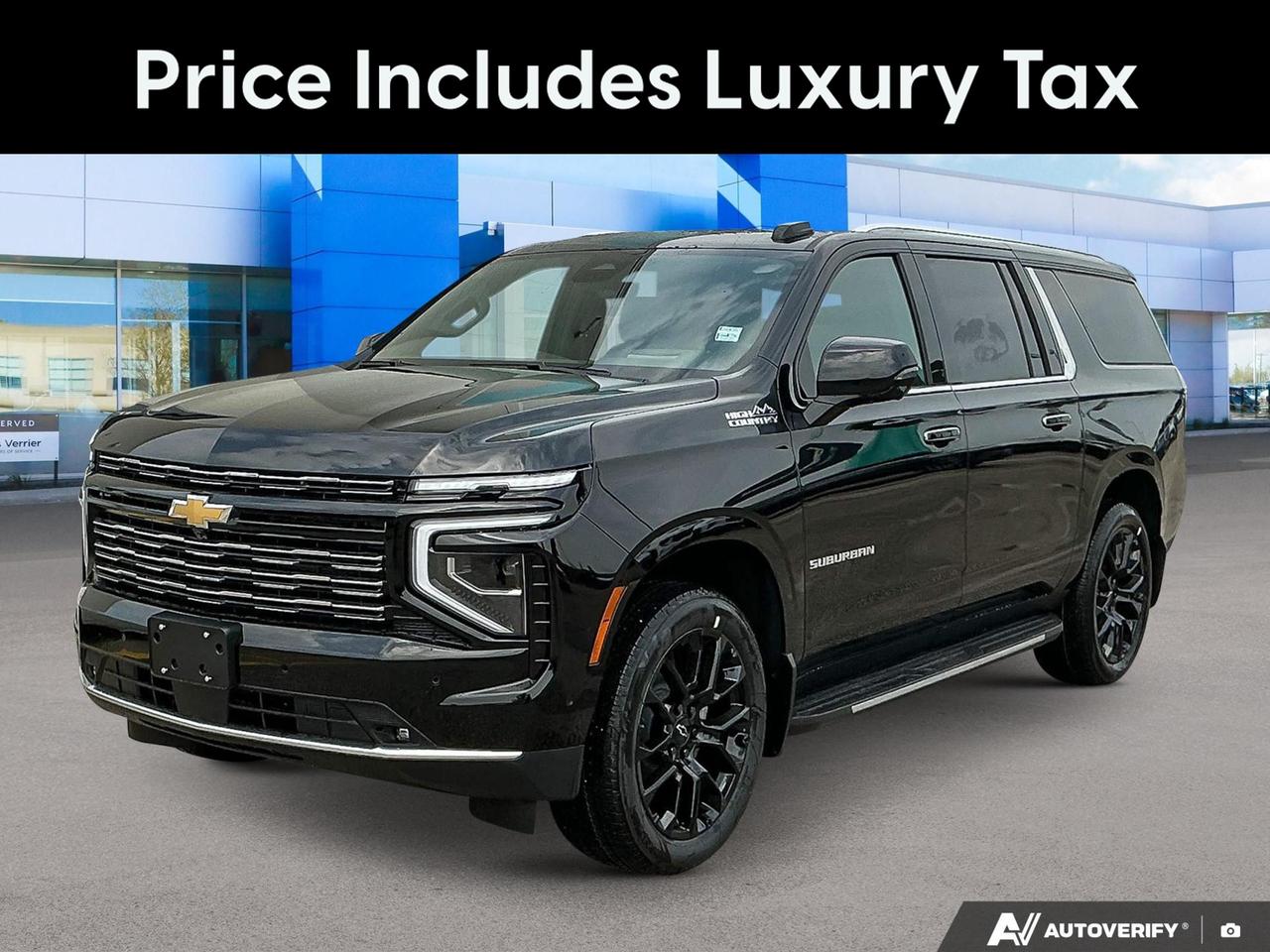 Price Includes Added Accessories Plus Sun & Tow Package | 3 Years Sirius XM | LPO - 22 Wheels, Multi-Spoke Gloss Black
The 2026 Chevrolet Suburban High Country in Black over Jet Black is a flagship-level hauler built for those who demand capability without compromise. Powered by a 3.0L Duramax diesel inline-six and paired with 4WD, it delivers impressive towing muscle alongside refined fuel economy  a rare combination in a full-size SUV at this level of luxury.

- 3.0L Diesel engine with 4WD  efficient highway fuel economy of 9.7 L/100 km with serious towing capability
- 15 diagonal multi-colour Head-Up Display keeps critical driving info in your line of sight at all times
- Bose 10-speaker Surround Sound system with CenterPoint technology for an immersive in-cabin audio experience
- Heated front and second-row outboard seats plus a heated steering wheel for comfort in all seasons
- Power-folding third-row 60/40 split-bench seating with easy reconfiguration for cargo or passengers
- Enhanced Automatic Parking Assist and Reverse Automatic Braking for confident maneuvering of a large vehicle
- LED headlamps with animated lighting and auto high beam for enhanced visibility and a premium exterior presence
- Teen Driver technology with in-vehicle report card  ideal for families with new drivers

At Birchwood Chevrolet Buick GMC, were here to make your next vehicle purchase straightforward and enjoyable. Reserve this Suburban online, start your purchase at birchwoodchevrolet.ca, or contact us to book a test drive  whatever works best for you, were ready to help.
See three brands under one roof at Birchwood Chevrolet Buick GMC  the only place in Winnipeg where you can compare GMC, Chevrolet, and Buick all in one visit. Save yourself some time, see a great selection, and learn everything you need to know. 

Your Experience is Everything at Birchwood Chevrolet Buick GMC. 

Click, call (204) 837-5811, or visit Birchwood Chevrolet Buick GMC at the Birchwood Auto Park, 3965 Portage Avenue West at the Perimeter.

Dealer Permit #4240.
Dealer permit #4240