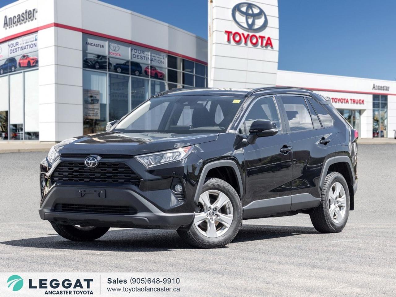 Practical, efficient, and built for everyday adventure, this 2019 Toyota RAV4 XLE AWD delivers the perfect combination of reliability, comfort, and all-weather capability. Finished in a stylish Midnight Black Metallic exterior with a comfortable Black cloth interior, this compact SUV is ready for daily commutes, family road trips, and weekend getaways alike. With its rugged styling, bold front grille, and modern body lines, the RAV4 XLE offers a confident and versatile presence on the road. The All-Wheel Drive system provides enhanced traction and stability, making it well-suited for Canadian winters and changing road conditions. Under the hood, youll find a fuel-efficient 2.5L 4-cylinder engine, producing 203 horsepower and 184 lb-ft of torque, paired with a smooth 8-speed automatic transmission. This powertrain delivers responsive performance, excellent fuel economy, and the dependable reliability Toyota is known for. Inside, the XLE trim features a spacious and thoughtfully designed cabin with quality materials, comfortable seating, and excellent cargo versatility. The infotainment system includes a touchscreen display, Apple CarPlay, Bluetooth connectivity, USB ports, and intuitive controls for a connected and convenient driving experience. High-value features include a power moonroof, heated front seats, dual-zone automatic climate control, keyless entry, push-button start, blind spot monitoring, lane departure alert, adaptive cruise control, backup camera, and Toyota Safety Sense technologies designed to enhance confidence on every drive. Comfortable, capable, and exceptionally reliable, this 2019 Toyota RAV4 XLE AWD is an outstanding SUV for drivers seeking versatility, efficiency, and peace of mind. What are you waiting for? Hurry in and take home this 2019 Toyota RAV4 XLE AWD today! With our No-Haggle, No-Hassle purchase experience you get peace of mind knowing our best price is upfront.1-Guaranteed Minimum 50% Remaining Tire Tread Life2-Guaranteed Minimum 50% Life Remaining on Brakes3-120 Point Safety Inspection4-Free Carfax Canada Vehicle History Report5-Complete Lube, Oil, & Filter Change6-Full Detailed Clean UpAncaster Toyota is the proud recipient of the latest, highest honour for Canadian Toyota Retailers, the Toyota Presidents Award for Excellence in Customer Satisfaction, Sales, and Service! We are serving Ancaster, Hamilton, Burlington, Dundas, Brantford, Stoney Creek, Grimsby, Oakville, Mississauga, Milton, Cambridge, Kitchener Waterloo, Cayuga, Caledonia, St. Catharines, Welland, Niagara and the entire GHA and GTAFinance Price Shown. The cash purchase price slightly exceeds the advertised finance price, as we receive incentives from banks when we finance vehicles, which we pass on to customers. Recognizing the high demand for vehicles, which can raise prices, we utilize these incentives to lower the finance purchase price. Dealer reserves the right to decline cash purchases (cash, bank draft, certified cheque, credit card payments in excess of $1,000) at its sole and exclusive discretion. For Finance and Lease purchases Dealer charges a $999 finance/lease fee. While every reasonable effort is made to ensure the accuracy of all information on this site, we are not responsible for any errors or omissions. Please verify any information in question with a dealership sales manager prior to purchase. See dealer for full details.