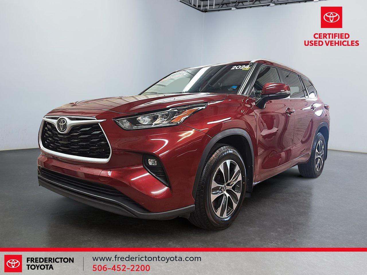 This SUV perfectly combines versatility, space and style with seating for up to seven, heated front seats, a heated steering wheel, dual-zone climate control with rear A/C, and a power sunroof.

Convenient features like remote start, a hands-free power liftgate, Bluetooth, Smart Device Integration, satellite radio, and a back-up camera help you and your passengers enjoy the ride.

Thanks to adaptive cruise control, blind spot monitoring, lane keeping assist, lane departure warning, front collision mitigation, evasion assist, and automatic high beams you can drive with confidence knowing that you are safe.

Finished with flashy aluminum wheels and a full suite of safety features, this SUV is prepared for any adventure.

Thank you for choosing Fredericton Toyota, welcome to the family, and we look forward to being here for you every step of your ownership journey.
