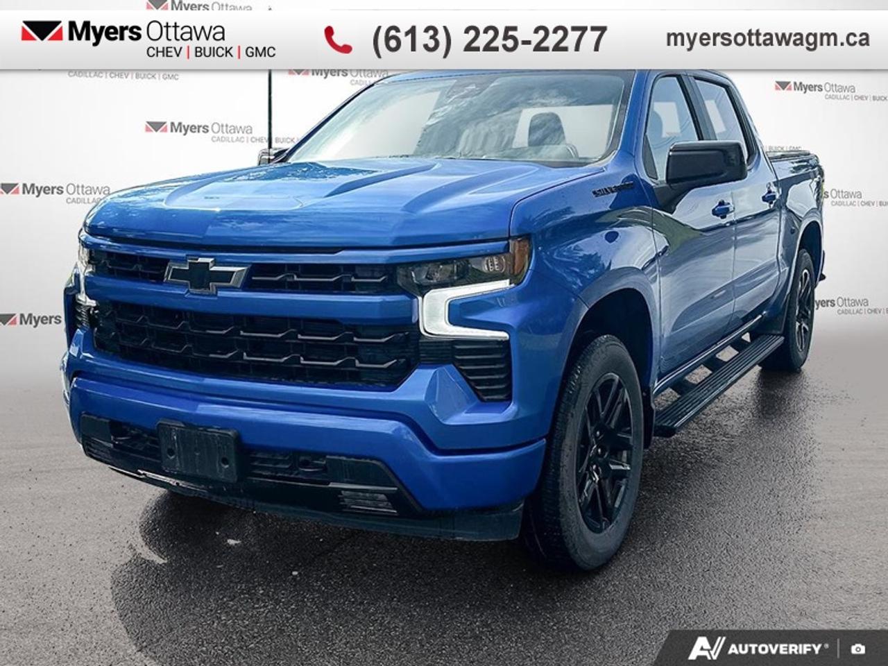 Compare at $59995 - Myers Cadillac is just $58329! <br> <br>Great truck for your crew!!!. This low mileage Crew Cab 4X4 pickup has just 17,526 km and is finished in the rare Riptide Blue. It has an Automatic transmission and is powered by a 355HP 5.3L 8 Cylinder Engine. This vehicle has been upgraded with the following features: Blackout package, Heated Seats, Heated Steering Wheel, Remote Start, Climate Control, Trailering Package, Aluminum Wheels, Remote Start.<br> <br>To apply right now for financing use this link: <a href=https://creditonline.dealertrack.ca/Web/Default.aspx?Token=b35bf617-8dfe-4a3a-b6ae-b4e858efb71d&Lang=en target=_blank>https://creditonline.dealertrack.ca/Web/Default.aspx?Token=b35bf617-8dfe-4a3a-b6ae-b4e858efb71d&Lang=en</a><br> <br/><br>All prices include Admin fee and Etching Registration, applicable Taxes and licensing fees are extra.<br>*LIFETIME ENGINE TRANSMISSION WARRANTY NOT AVAILABLE ON VEHICLES WITH KMS EXCEEDING 140,000KM, VEHICLES 8 YEARS & OLDER, OR HIGHLINE BRAND VEHICLE(eg. BMW, INFINITI. CADILLAC, LEXUS...)<br> Come by and check out our fleet of 30+ used cars and trucks and 160+ new cars and trucks for sale in Ottawa.  o~o