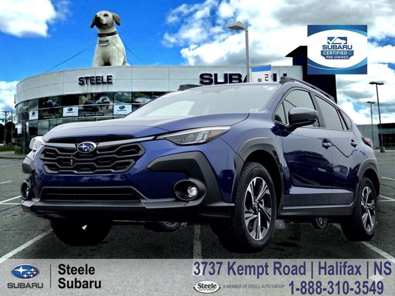 2025 Subaru Crosstrek Touring | Symmetrical AWD | Heated Seats | Apple CarPlay | EyeSight SafetySubaru Certified Pre-Owned (CPO) | Rates as low as 3.99%* | CPO Warranty IncludedFrom quick Halifax commutes to spontaneous drives out toward the South Shore, this Crosstrek Touring feels right at home on Nova Scotia roads. Its a comfortable and capable compact SUV that fits perfectly into long summer days and everyday driving alike.The Touring trim delivers an ideal balance of comfort, safety, and efficiency in the Crosstrek lineup, powered by a 2.0L SUBARU BOXER engine paired with a smooth Lineartronic CVT. Subaru Symmetrical All-Wheel Drive provides stable, predictable performance in changing conditions, whether youre navigating city streets or heading onto a gravel road outside the city. This is a one owner lease return with super low mileage, offering a near-new driving experience. It has gone through Subarus full Certified Pre-Owned process, including a comprehensive inspection and completion of its scheduled service with fresh oil and filter, fluid checks, tire rotation, and full vehicle inspection. With strong tire and brake life remaining, the next owner benefits from a vehicle thats already been properly maintained and is fully ready for everyday driving and road trips without additional prep.Performance & Safety2.0L SUBARU BOXER 4-cylinder engineLineartronic CVT transmissionSubaru Symmetrical All-Wheel DriveSubaru EyeSight Driver Assist TechnologyAdaptive cruise controlPre-collision braking systemLane departure warningVehicle Dynamics Control with traction controlX-Mode with Hill Descent ControlComfort & TechHeated front seatsCloth upholsteryTouchscreen infotainment systemApple CarPlay & Android AutoKeyless entryAutomatic climate controlRearview cameraPower windows and locksIf youre looking for a like-new AWD compact thats ready for everyday Halifax driving and summer road trips, this Crosstrek Touring is a strong fit. Contact Steele Subaru to schedule your test drive and make the most of the Nova Scotia season ahead.SUBARU CERTIFIED PRE-OWNEDThis vehicle is Subaru Certified Pre-Owned, having successfully passed a comprehensive 160-Point Inspection completed by Subaru factory-trained technicians to ensure quality and peace of mind. Any needed repair or maintenance is performed before the vehicle is certified, so it meets Subarus standards for safety, security, and performance. Every Subaru CPO vehicle includes a CARFAX® Vehicle History Report for full transparency. Your Subaru CPO also includes a Certified Limited Warranty with coverage based on age and mileage (minimum 3-month/5,000-km), with upgrade options available through Subaru Protection Plan. For added confidence, Subaru 360 C.A.R.E. 24-hour roadside assistance backed by CAA is included across Canada and the U.S., and youll receive a one-time 10-day / 1,000-km exchange privilege with the selling dealer. Buy with confidence knowing this vehicle has been thoroughly checked and prepared to Subarus standards. Trade-ins are always welcome, and were here to help make your next vehicle purchase smooth and worry-free.Ask us about flexible financing or extended warranty options.*Limited time purchase financing offer provided through Subaru Financial Services by TCCI for qualifying Subaru Certified Pre-Owned Vehicles on approved credit. Rates are subject to change without notice. See your participating Subaru dealer for complete details, terms and conditions.All Wheel Drive, 4D Sport Utility, Alloy wheels, Apple CarPlay & Android Auto, Automatic temperature control, Electronic Stability Control, Emergency communication system: STARLINK (subscription required), Exterior Parking Camera Rear, Fully automatic hea