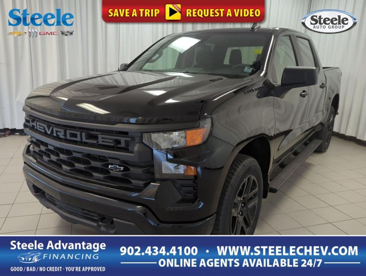 Built to handle hard work and daily driving with equal ease, the 2026 Chevrolet Silverado 1500 Custom delivers the strength truck buyers want in a clean, confident package. Finished in Black with a Black interior, this four-door pickup at Steele Chevrolet Buick GMC in Dartmouth pairs 4-wheel drive, an automatic transmission, and a turbocharged 2.7-litre gas engine for capable performance in changing Atlantic Canadian conditions.The 2026 Chevrolet Silverado 1500 Custom is a smart choice for drivers who need a full-size truck that feels ready for the job from day one. Its practical layout, bold stance, and useful towing-focused equipment make it well suited for work sites, weekend projects, and everyday errands. With Tow/Haul Mode and a Trailer Brake Controller included, this truck is equipped for confident trailering when the task calls for it.FEATURES OF THE Silverado 1500 CustomBlack exterior with bold truck presenceBlack interior with practical cabin layoutAutomatic transmission for smooth daily drivingFour-door cab for easy passenger accessTRUCK FEATURESFour-wheel drive for added all-season tractionTrailer Brake Controller supports controlled towingTow/Haul Mode helps manage heavy loadsFull-size pickup design suits demanding tasksADVANCED SAFETY FEATURESFour-wheel drive adds grip on surfacesAutomatic transmission supports smoother vehicle controlFour-door design improves passenger entry easeSolid truck build inspires daily confidenceThe 2026 Chevrolet Silverado 1500 Custom brings truck capability to drivers who value straightforward function. The turbocharged 2.7-litre gas engine is designed to provide strong low-end response, which is useful when pulling away with cargo, merging onto highways, or managing a trailer. Paired with an automatic transmission, it offers smooth power delivery for both city travel and longer highway runs.PERFORMANCE AND EFFICIENCYTurbocharged 2.7-litre engine delivers strong responseAutomatic transmission supports smooth shifting feelTow/Haul Mode adapts for heavier workGas power suits long-distance truck drivingIn Dartmouth, changing road conditions can demand extra confidence, and this trucks 4-wheel drive setup helps deliver that added control. Whether heading to a job site, towing equipment, or driving through rain, slush, or rougher surfaces, the 2026 Chevrolet Silverado 1500 Custom is set up to help you stay productive and composed behind the wheel.COMFORT AND CONVENIENCEFour doors simplify passenger and cargo accessSpacious cabin supports daily truck useAutomatic operation reduces driving effortPractical interior suits work and errandsInside, the Black cabin presents a clean and useful environment that matches the trucks purpose-driven character. The four-door configuration adds flexibility for passengers, gear, and daily routines. This layout is ideal for owners who need a truck that can move from weekday duties to weekend hauling without missing a beat.TECHNOLOGY AND CONNECTIVITYTrailer controls support towing task managementClear truck layout keeps functions accessibleAutomatic setup suits everyday driving easeUseful cabin design supports driver focusCARGO SPACEPickup bed ready for tools and suppliesFour-door layout adds interior carrying flexibilityFull-size design supports demanding transport needsTruck format suits work and recreationOwners often appreciate a truck that feels capable without being complicated, and the 2026 Chevrolet Silverado 1500 Custom answers that need well. Its blend of turbocharged power, towing support, four-wheel drive traction, and practical cabin access makes it easy to see why this configuration appeals to drivers who want real utility in a modern full-size pickup.WHAT OTHER OWNERS LIKEStrong turbo power for everyday haulingFour-wheel drive confidence in poor weatherTow-focused features for trailer controlPractical cabin access with four doorsThis 2026 Chevrolet Silverado 1500 Customs VIN is: 1GCPKBEK7TZ386785.