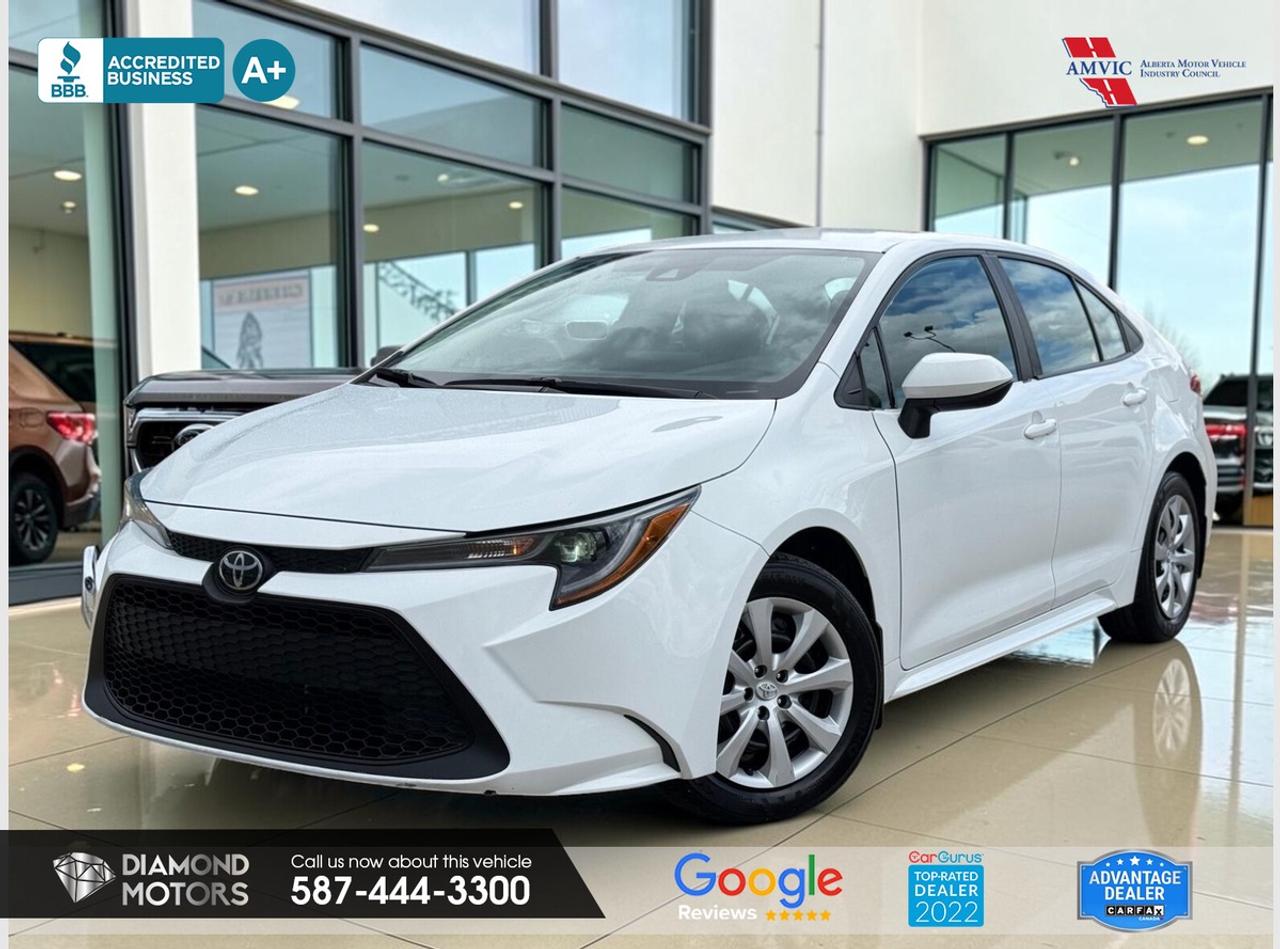LIMITED TIME at Diamond Motors <br/> Drive away with a FREE 1-Year Warranty + low payments included at Listed Price. T&Cs Apply. <br/> <br/> <br/> Now Available: 2022 Toyota Corolla LE White has 102,517 KM on it. 1.8L 4 Cylinder Engine engine, Front-Wheel Drive, CVT transmission, 5 Seater passengers, on special price for $22,900.00. <br/> <br/> <br/> LOW KILOMETERS, BLUETOOTH, BACKUP CAMERA, HEATED SEATS, LANE ASSIST, BLIND SPOT MONITORING, ADAPTIVE CRUISE CONTROL, JUST ARRIVED AND MUCH MORE!!! <br/> <br/> <br/> Disclosure: This vehicle was previously registered in BC. Vehicle has passed all required inspections in Alberta. <br/> Book your appointment today for Test Drive. We offer contactless Test drives & Virtual Walkarounds. Stock Number: 261114 <br/> <br/> <br/> At Diamond Motors, we are dedicated to providing you with an outstanding car-buying experience, offering quality pre-owned vehicles at prices that fit your budget. Our transparent and honest approach means you can expect straightforward guidance without any high-pressure sales tactics. We believe in building lasting relationships with our customers by offering personalized service tailored to your needs. From the moment you step onto our lot, our team is here to support you every step of the way, ensuring you leave confident in your decision. Trust, integrity, and customer satisfaction are the foundation of everything we do. <br/> <br/> <br/> Why Choose Diamond Motors?<br/> <br/> Certified Pre-Owned Vehicles <br/> Family Owned & Operated <br/> 100+ Vehicles in Stock <br/> Finance & Extended Warranty Available <br/> Transparent Pricing <br/> Inspection & Carfax Provided <br/> No-Pressure Buying Experience <br/> Full Disclosure Guaranteed <br/> Top Google Rated Dealership <br/> Trade-Ins Welcome <br/> AMVIC Licensed & BBB Accredited <br/> CarGurus Top-Rated Dealer (2022 & 2024) <br/> <br/> <br/> Phone to schedule an appointment @ 587-444-3300 or simply browse our inventory online www.diamondmotors.ca or come and see us at our location at <br/> 3403 93 street NW, Edmonton, T6E 6A4 <br/> <br/> <br/> To view the rest of our inventory: <br/> www.diamondmotors.ca/inventory <br/> <br/> <br/> This dealership provides all required disclosures in accordance with AMVIC regulations. A completed Mechanical Fitness Assessment and its associated inspection work order will be supplied with every vehicle. A Carfax (or equivalent) vehicle history report will also be provided, including available information on previous damage, accident history, stolen or salvage status, and jurisdictional records. <br/> Customers are encouraged to review all vehicle features, options, and equipment for accuracy prior to purchase. <br/>