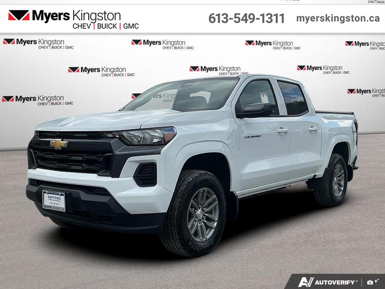 <b>Certified, Low Mileage, Heated Seats,  Remote Start,  Climate Control,  Apple CarPlay,  Android Auto!</b><br> <br> Strong, versatile, and ready for anything, the 2026 Chevrolet Colorado delivers dependable performance with everyday practicality. This 2026 Chevrolet Colorado is fresh on our lot in Kingston.<br> <br>The 2026 Chevrolet Colorado is built for drivers who need a truck that can handle both tough jobs and daily life with ease. Its interior offers the right blend of comfort, functionality, and modern tech to support your workday or weekend adventure. With solid capability, thoughtful design, and advanced safety features, the Colorado remains a trusted choice in the midsize truck segment.<br> <br>This low mileage Crew Cab 4X4 pickup has just 7,987 km and is a Certified Pre-Owned vehicle. Its nice in colour. It has an Automatic transmission and is powered by a 310HP 2.7L 4 Cylinder Engine. And its got a certified used vehicle warranty for added peace of mind. <br> <br> Our Colorados trim level is LT. This rugged truck rewards you with great standard features such as heated front seats, a vivid 11.3-inch diagonal infotainment screen with Apple CarPlay and Android Auto, remote engine start, dual-zone climate control, and a 6-speaker audio system. Safety features include automatic emergency braking, front pedestrian braking, lane keeping assist with lane departure warning, Teen Driver, and forward collision alert with IntelliBeam high beam assist. This vehicle has been upgraded with the following features: Heated Seats, Remote Start, Climate Control, Apple CarPlay, Android Auto, Lane Keep Assist, Front Pedestrian Braking.<br> <br>To apply right now for financing use this link: <a href=https://www.taylorautomall.com/finance/apply-for-financing/ target=_blank>https://www.taylorautomall.com/finance/apply-for-financing/</a><br> <br/><b>CHEVROLET, BUICK, AND GMC CERTIFIED PRE-OWNED BENEFITS</b><br>This vehicle has met our highest standard and has been put through the GM certificationprocess by our GM-trained technicians. Our GM Certified used vehicles go thru an extensive150+ point inspection and are reconditioned back to near new condition. Each vehicle comeswith a minimum of a 3 month, 5000 KM warranty or the balance of the factory warranty(whichever is longer) with 24-hour roadside assistance. They also come with satisfactionguaranteed; a 30 day or 2500 km exchange privilege if you are not completely satisfied. If your budget permits, you can extend or upgrade to an even more comprehensive Certified Pre-Owned Vehicle Protection Plan. Youll also appreciate the convenience of being able to transfer any existing warranties to a new owner, should you ever decide to sell your Certified Pre-Owned Vehicle. <br><br> <br/>Buy this vehicle now for the lowest bi-weekly payment of <b>$337.48</b> with $0 down for 96 months @ 8.99% APR O.A.C. ( Plus applicable taxes - Plus applicable fees ). See dealer for details. <br><br>For more information, please call any of our knowledgeable used vehicle staff at (613) 549-1311!<br><br> Come by and check out our fleet of 50+ used cars and trucks and 200+ new cars and trucks for sale in Kingston.  o~o
