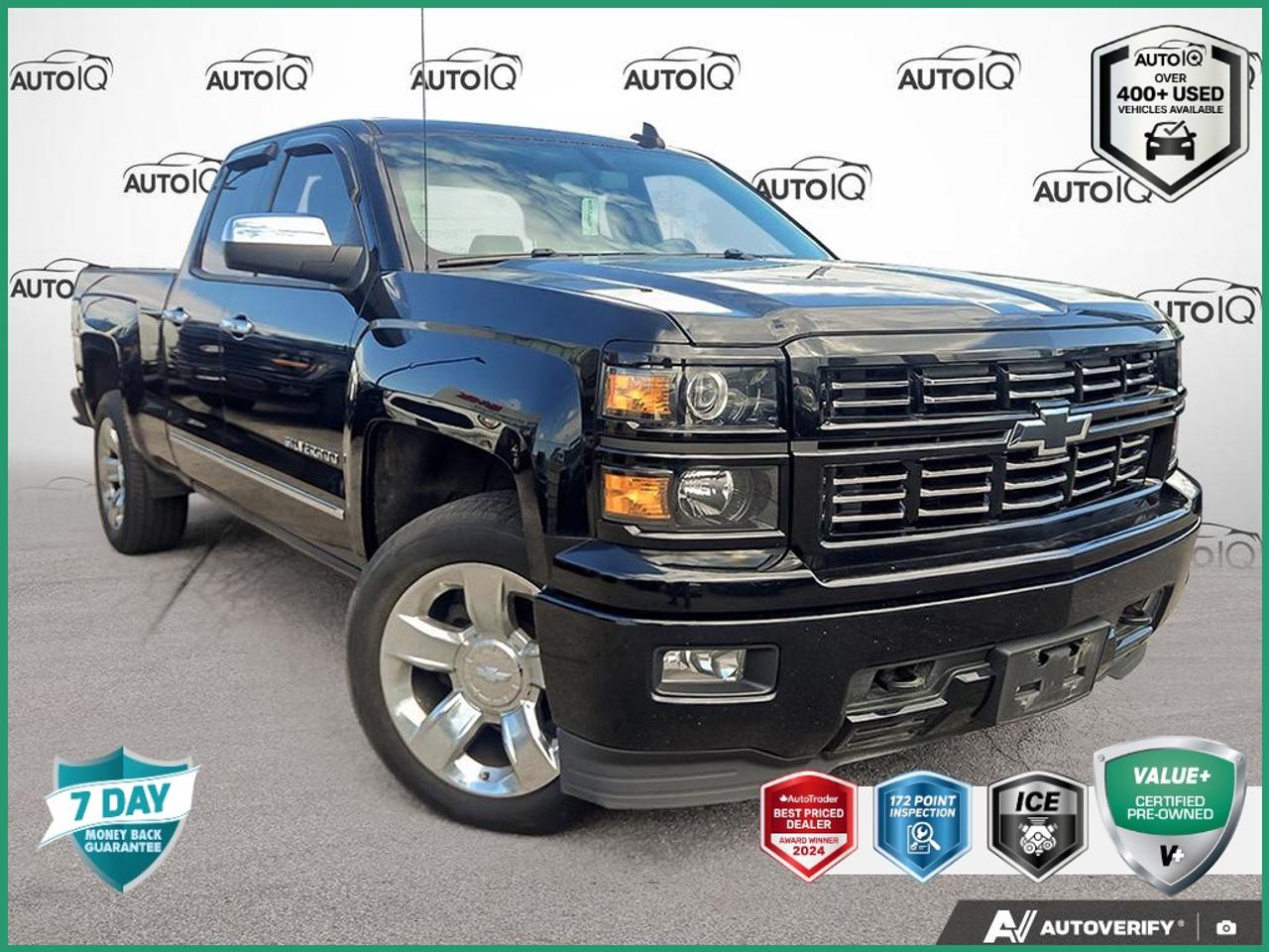Recent Arrival!<br><br><br>6-Speed Automatic Electronic with Overdrive, 4WD.<br><br><br>2015 Chevrolet Silverado 1500 LT 4D Double Cab<br>EcoTec3 4.3L V6 6-Speed Automatic Electronic with Overdrive<br>4WD<br><br><br>Reviews:<br>  * Powerful, fuel-efficient engines; many available configurations; well-built, comfortable interior; quiet highway ride. Source: Edmunds<br>  * If you dont already like the 2015 Silverado for the mere fact that its a Chevy, this pickup makes a compelling case for itself with a sophisticated yet intuitive infotainment system, refined interior and an available V8 engine with class-leading power output. Source: KBB.com<p> </p>

<h4>VALUE+ CERTIFIED PRE-OWNED VEHICLE</h4>

<p>
- 36-point Provincial Safety Inspection<br>
- 172-point inspection combined mechanical, aesthetic, functional inspection including a vehicle report card<br>
- Warranty: 30 Days or 1500 KMS on mechanical safety-related items and extended plans are available<br>
- Complimentary CARFAX Vehicle History Report<br>
- 2X Provincial safety standard for tire tread depth<br>
- 2X Provincial safety standard for brake pad thickness<br>
- 7 Day Money Back Guarantee*<br>
- Market Value Report provided<br>
- Complimentary 3 months SIRIUS XM satellite radio subscription on equipped vehicles<br>
- Complimentary wash and vacuum<br>
- Vehicle scanned for open recall notifications from manufacturer
</p>

<p>SPECIAL NOTE: This vehicle is reserved for AutoIQs retail customers only. Please, No dealer calls. Errors & omissions excepted.</p>

<p>*As-traded, specialty or high-performance vehicles are excluded from the 7-Day Money Back Guarantee Program (including, but not limited to Ford Shelby, Ford mustang GT, Ford Raptor, Chevrolet Corvette, Camaro 2SS, Camaro ZL1, V-Series Cadillac, Dodge/Jeep SRT, Hyundai N Line, all electric models)</p>