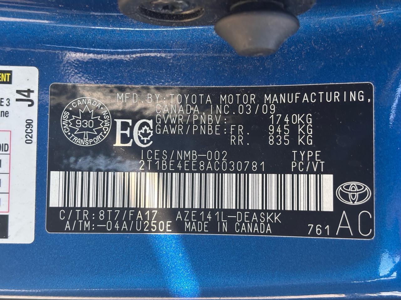 2010 Toyota Corolla Auto, 4dr Sdn XRS Photo