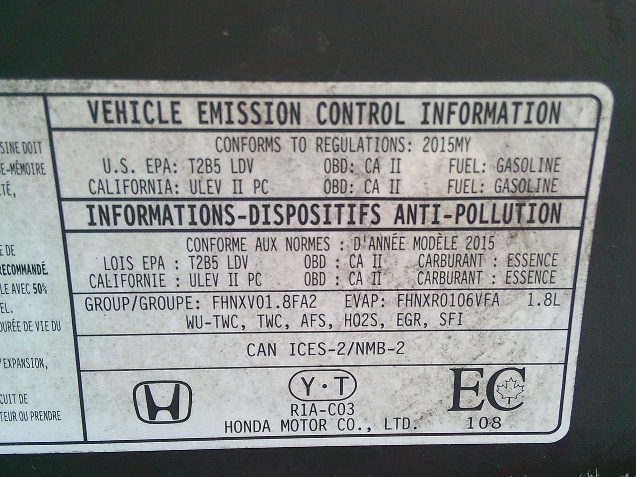 2015 Honda Civic Sedan 4dr Auto LX Photo