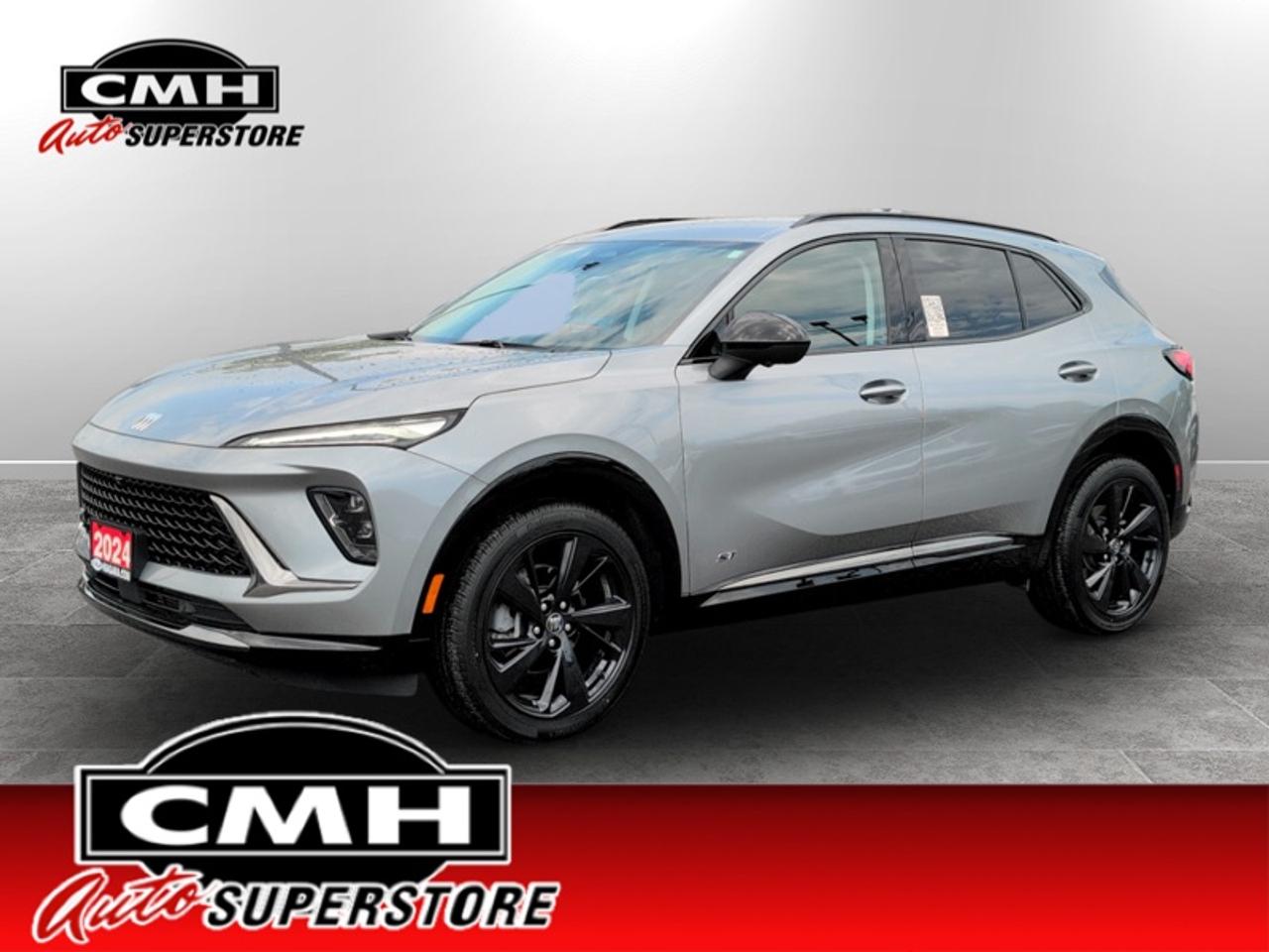 <b>ONLY 32,000 KMS !! AWD !! REAR CAMERA, COLLISION SENSORS, ADAPTIVE CRUISE, LANE ASSIST, HEADS UP DISPLAY, APPLE CARPLAY, WIRELESS CHARGING PAD, LEATHER, POWER SEAT, HEATED SEATS, HEATED STEERING WHEEL, DUAL CLIMATE, REMOTE START, POWER GATE, 20-IN ALLOYS</b><br>  <br>CMH certifies that all vehicles meet DOUBLE the Ministry standards for Brakes and Tires. The advertised price is the promotional financing price. For all other methods of payment, the selling price is $500 higher.<br><br> <br>This 2024 Buick Envision is for sale today.<br> <br>This Buick Envision has the space and versatility to get away with anything. Built to inspire confidence, this Envision doesnt just get you there, it helps you be your best. As boundless as your own imagination, this Envision was designed to inspire you with every drive.<br> <br>This SUV has 31,811 km. Its Moonstone Gray Metallic in colour and is completely accident free based on the <a href=https://vhr.carfax.ca/?id=ib0G0GCOcsDocFhQEjDPvE4GNvoIRsS5 target=_blank>CARFAX Report</a>. It has an Automatic transmission and is powered by a 228HP 2.0L 4 Cylinder Engine. <br> <br> Our Envisions trim level is Sport Touring. This Sport-Touring trim steps things up with perforated leather seats and 20-inch carbon flash metallic alloy wheels, along with standard features such as power liftgate for rear cargo access, an HD surround vision system, a wireless charging pad for mobile devices, and an ultra-wide infotainment screen with wireless Apple CarPlay and Android Auto. Safety features include adaptive cruise control, blind zone steering assist, lane keep assist with lane departure warning, rear park assist, and rear cross traffic braking. Additional features also include remote engine start, keyless open, a heated steering wheel, heated front seats, and even more.<br> <br>To apply right now for financing use this link: <a href=https://www.cmhniagara.com/financing/ target=_blank>https://www.cmhniagara.com/financing/</a><br> <br/><br>**PLEASE NOTE:** The functionality and condition of any accessories and aftermarket parts are not guaranteed by CMH Auto Superstore. Examples of such items include, but are not limited to: tonneau covers, radios, cameras, remote starts, vent visors, roof racks, winches, light bars, headlights/tail lights, center caps, running boards, etc. If an aftermarket part is safety-related and found to be defective, it will be replaced by a factory option.<br><b>**CMH Auto Superstore reserves the right to choose to repair, modify, or replace all aftermarket parts (example  headlights) or accessories at its sole discretion.**</b><br><br>Trade-ins are welcome! Financing available OAC ! Price INCLUDES a valid safety certificate! Price INCLUDES a 60-day limited warranty on all vehicles except classic or vintage cars. CMH is a Full Disclosure dealer with no hidden fees. We are a family-owned and operated business for over 30 years! o~o