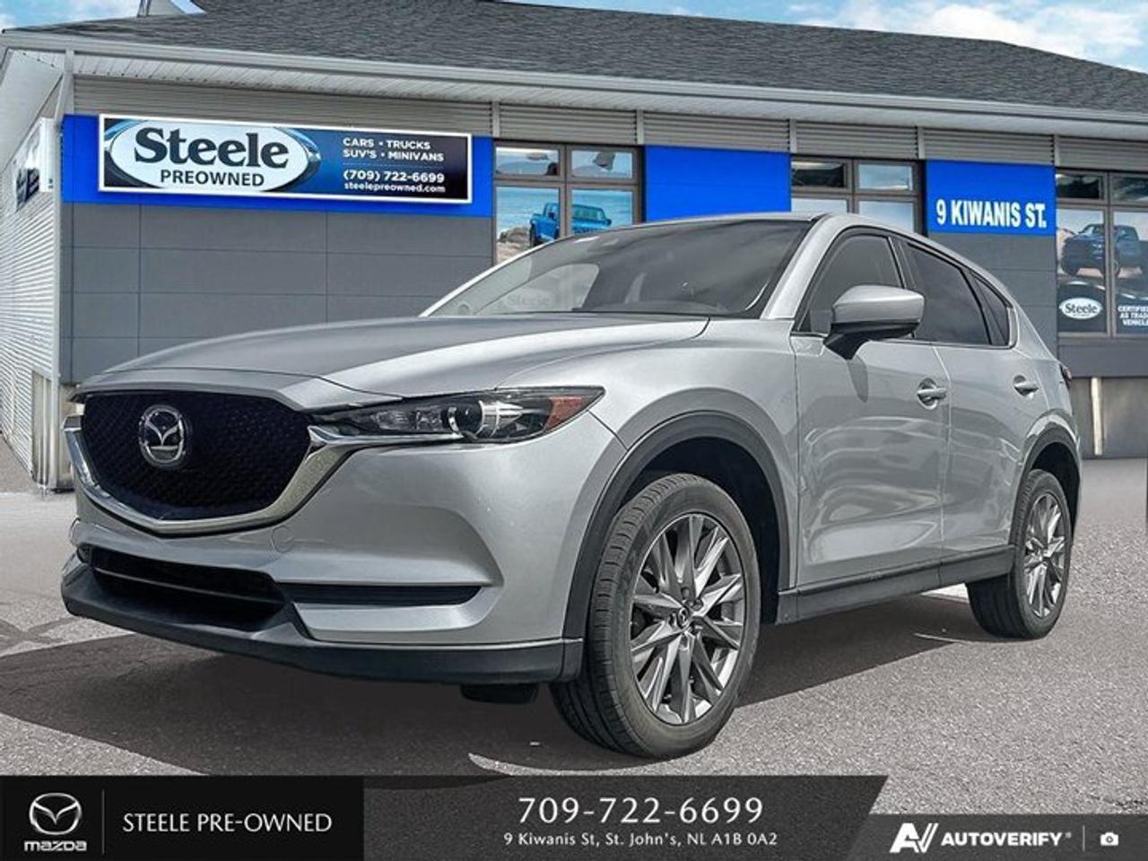 Introducing the sleek and stylish 2021 Mazda CX-5 GS! This used vehicle is in excellent condition with only 79,004 kilometers on the odometer. Equipped with a powerful Regular Unleaded I-4 2.5 L/152 gasoline engine, this SUV is perfect for both city driving and highway cruising. With a fuel efficiency of 10 KM/L in the city and 8 KM/L on the highway, you can enjoy long drives without worrying about frequent refueling. The Mazda CX-5 GS also features an AWD 6-Speed Automatic transmission with overdrive, providing smooth and effortless shifting for a comfortable driving experience. With its spacious interior, advanced technology features, and impressive performance capabilities, this vehicle is sure to impress any potential buyer. Dont miss out on the opportunity to own this fantastic used Mazda CX-5 GS visit Steele Mazda St. Johns today to take it for a test drive!