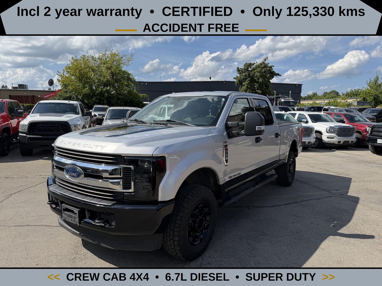 Silver 2017 Ford F-250 Super Duty Pickup Truck Four-Wheel Drive Automatic