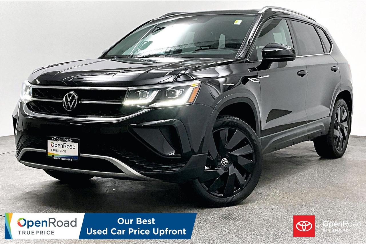 If you are looking for a sharp, sophisticated compact SUV that offers a premium driving experience, this pristine 2024 Volkswagen Taos Highline 1.5T is the perfect choice for navigating Richmond with style. Powered by a punchy 1.5L turbocharged engine paired with a quick-shifting 7-speed DSG automatic transmission and Volkswagen&rsquo;s legendary 4Motion&reg; All-Wheel Drive, this vehicle delivers an engaging, sure-footed ride in all weather conditions. The Highline trim surrounds you in luxury, featuring leather seating, a heated steering wheel, a panoramic sunroof, and a stunning 10.25-inch Digital Cockpit Pro display alongside an intuitive 8-inch touchscreen with wireless Apple CarPlay and Android Auto. With a clean title, modern styling, and an emphasis on refined road manners, this fully inspected, turn-key crossover is ready to elevate your daily drive&mdash;message today to schedule your private viewing!   Buying a used car should be simple and stressfree  no guesswork, no negotiations  just the vehicles true price. Thats why were introducing OpenRoad TruePrice, a new way to buy used vehicles. One Price. TruePrice. Our best price upfront. At Openroad Toyota RIchmond, we offer the best used car warranty in Metro Vancouver. Our used car warranty program includes 30 days or 2,000 kilometres Exchange Privilege, 90 Day Powertrain Coverage*, Mechanical & Safety Check of up to 210 Points and a clean title.    *90 Powertrain coverage will be offered at the discretion of management based on a case by case scenario."