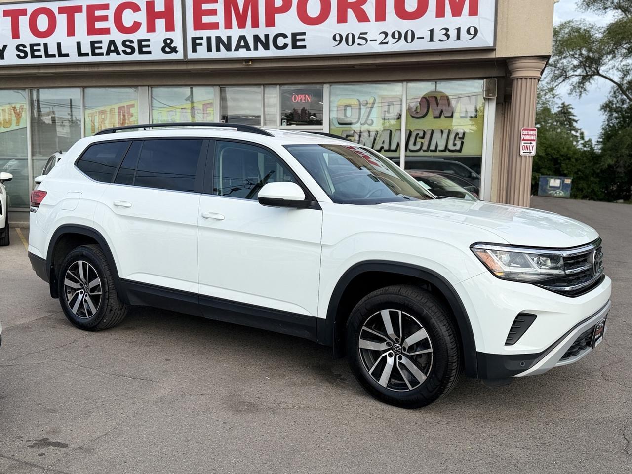 2021 Volkswagen Atlas Comfortline AWD Pearl White   7 Pass   Leather   B Photo