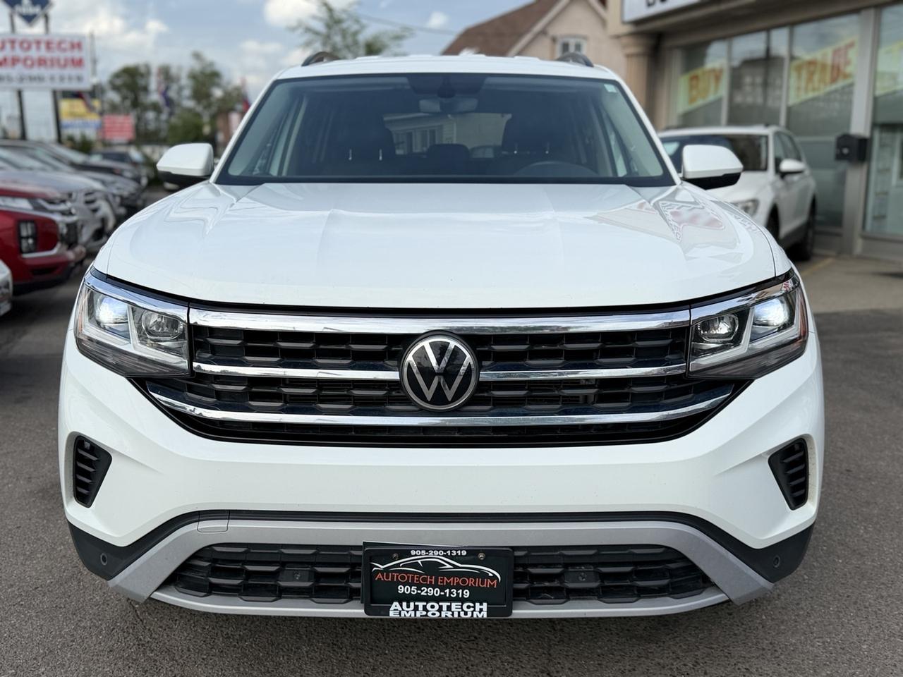 2021 Volkswagen Atlas Comfortline AWD Pearl White   7 Pass   Leather   B Photo