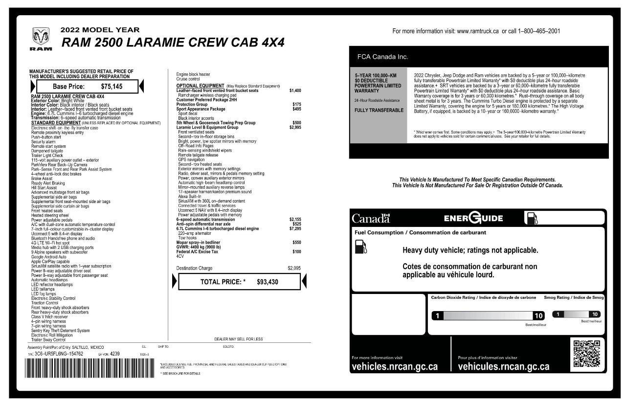 2022 RAM 2500 Laramie 4x4 Crew Cab 6'4" Box Photo