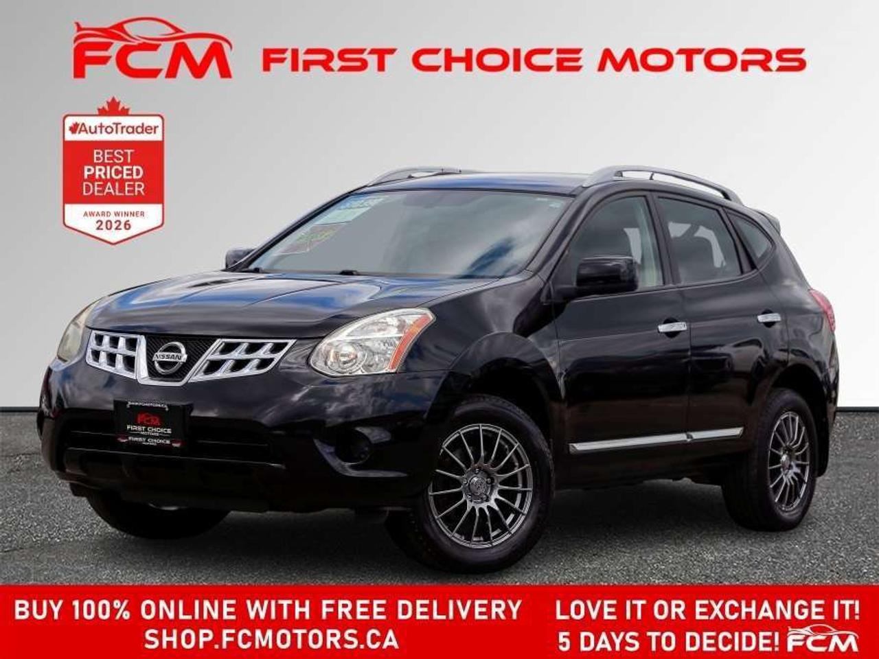 ** ** SPECIAL LIMITED TIME OFFER ** ** PURCHASE ANY VEHICLE THIS WEEK AND RECEIVE 4 BRAND-NEW ALL-SEASON TIRES AT NO ADDITIONAL COST!!! DONT MISS THIS EXCLUSIVE CHANCE TO UPGRADE YOUR RIDE AND STAY PREPARED FOR ANY WEATHER!!!       EXCITING NEWS FROM FIRST CHOICE MOTORS! Our brand-new online showroom is now open to the public, bringing the ultimate car shopping experience right to your fingertips! Enjoy a 100% online car shopping experience, with over 500 certified vehicles in stock, comprehensive protection plans, and thousands of new auto parts & accessories available! Plus, for a limited time, were offering FREE deliveries across Ontario on all vehicle purchases! Dont miss outvisit Shop.fcmotors.ca to find and upgrade your perfect vehicle today!      Welcome to First Choice Motors, the largest car dealership in Toronto of pre-owned cars, SUVs, and vans priced between $5000-$15,000. With an impressive inventory of over 300 vehicles in stock, we are dedicated to providing our customers with a vast selection of affordable and reliable options.       Were thrilled to offer a used 2013 Nissan Rogue S, black color with 89,000km (STK#9986) This vehicle was $10990 NOW ON SALE FOR $9990. It is equipped with the following features:   - Automatic Transmission   - All wheel drive   - Power windows   - Power locks   - Power mirrors   - Air Conditioning      At First Choice Motors, we believe in providing quality vehicles that our customers can depend on. All our vehicles come with a 36-day guarantee on all safety related items. We also offer additional warranty options up to 5 years for our customers who want extra peace of mind.      Furthermore, all our vehicles are sold fully certified with brand new brakes rotors and pads, a fresh oil change, and brand new set of all-season tires installed & balanced. You can be confident that this car is in excellent condition and ready to hit the road.      At First Choice Motors, we believe that everyone deserves a chance to own a reliable and affordable vehicle. Thats why we offer financing options with low interest rates starting at 7.9% O.A.C. Were proud to approve all customers, including those with bad credit, no credit, students, and even 9 socials. Our finance team is dedicated to finding the best financing option for you and making the car buying process as smooth and stress-free as possible.      Our dealership is open 7 days a week to provide you with the best customer service possible. We carry the largest selection of used vehicles for sale under $9990 in all of Ontario. We stock over 300 cars, mostly Hyundai, Chevrolet, Mazda, Honda, Volkswagen, Toyota, Ford, Dodge, Kia, Mitsubishi, Acura, Lexus, and more. With our ongoing sale, you can find your dream car at a price you can afford. Come visit us today and experience why we are the best choice for your next used car purchase!      All prices include $22.00 OMVIC Fee.  Excludes, license plates, ownership registration and ONTARIO HST (13%)   *No Credit Card payments can be accepted for Vehicle Purchases*    *No Credit Card payments can be accepted for Vehicle Purchases*
