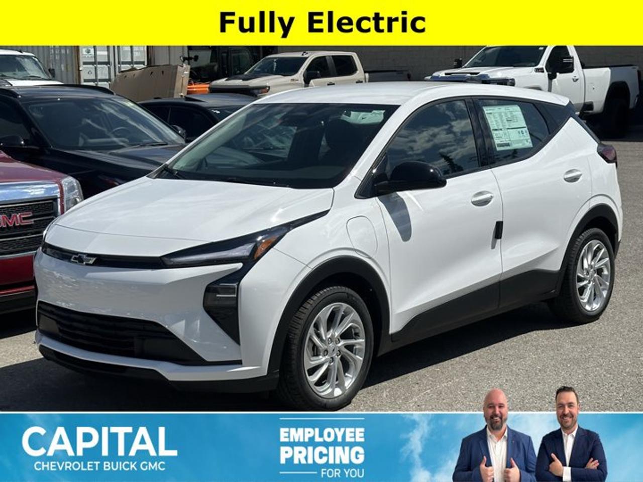 This Chevrolet Bolt delivers a Electric engine powering this Automatic transmission. Wipers, front intermittent, Wiper, rear intermittent, Windows, power rear, express down.* This Chevrolet Bolt Features the Following Options *Window, power, front passenger, express down, Window, power, driver, express up and down, Wi-Fi Hotspot capable (Terms and limitations apply. See onstar.ca or dealer for details.), Wheels, 17 (43.2 cm) Silver painted aluminum, Wheel, spare, none, USB ports, 2 type-C, located on front of centre console, USB ports, 2 type-C, located on back of centre console, charge-only, Transmission, none (electric drive unit), Tires, 215/50R17 all-season blackwall, Tire inflator kit.* Visit Us Today *Come in for a quick visit at Capital Chevrolet Buick GMC Inc., 13103 Lake Fraser Drive SE, Calgary, AB T2J 3H5 to claim your Chevrolet Bolt!