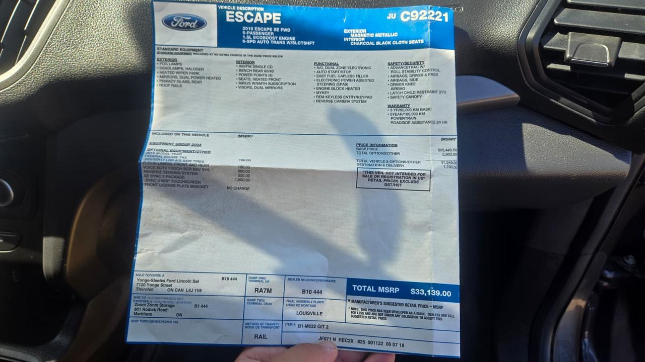 2018 Ford Escape SE FWD Photo