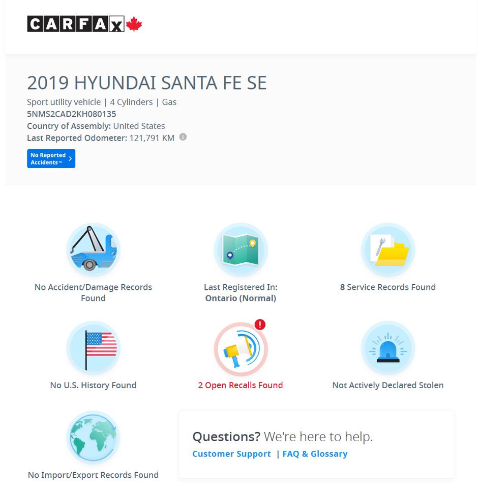 2019 Hyundai Santa Fe AWD w/Safety PKG+CLEAN CARFAX Photo