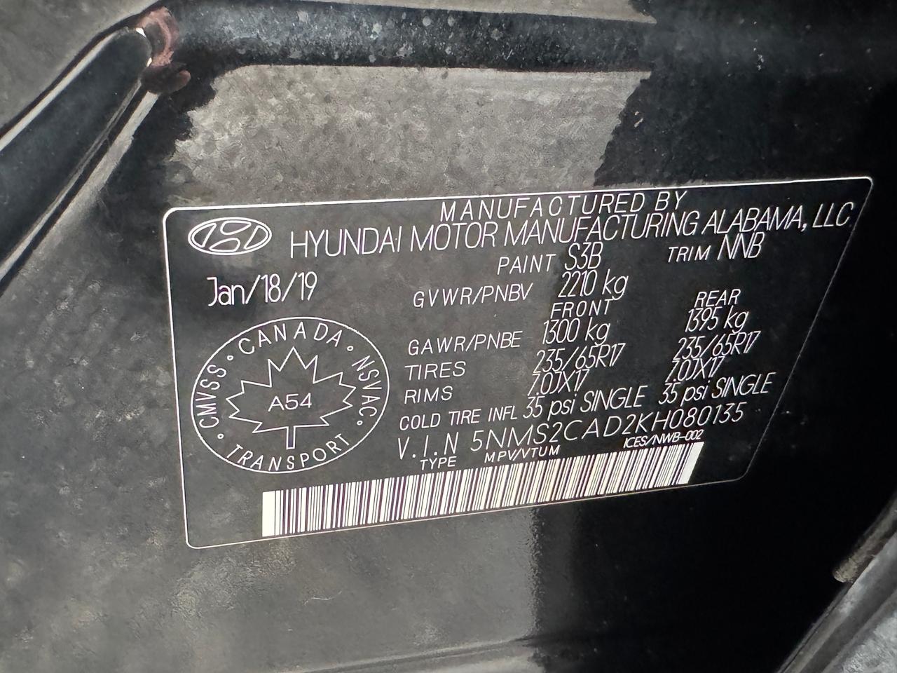 2019 Hyundai Santa Fe AWD w/Safety PKG+CLEAN CARFAX Photo
