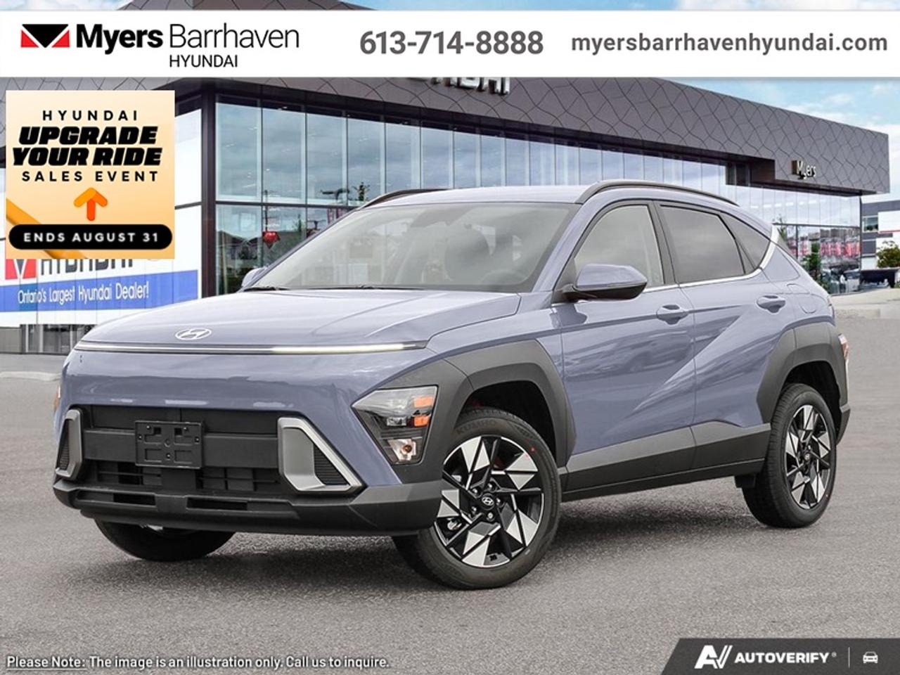 <b>Sunroof,  Power Liftgate,  Heated Seats,  Adaptive Cruise Control,  Heated Steering Wheel!</b><br> <br> With incredible safety features that help you stay on the road, this Kona lets you get further and see more than ever before.<br> <br>With more versatility than its tiny stature lets on, this Kona is ready to prove that big things can come in small packages. With an incredibly long feature list, this Kona is incredibly safe and comfortable, compatible with just about anything, and ready for lifes next big adventure. For distilled perfection in the busy crossover SUV segment, this Kona is the obvious choice.<br> <br>This Meta Blue coupe has an Automatic transmission and is powered by a 147HP 2.0L 4 Cylinder Engine. <br> <br> Our Konas trim level is Preferred AWD w/Trend Package. This capable all-wheel-drive SUV combines confident performance with refined comfort and cutting-edge technology. Its exterior design features a sleek black grille, power liftgate, deep-tinted glass, and a panoramic sunroof that fills the cabin with natural light. Inside, premium touches include heated front seats, dual-zone automatic climate control, a heated leather steering wheel, and a 12.3-inch touchscreen with Apple CarPlay, Android Auto, and remote start. Advanced safety systems such as Forward Collision Avoidance, Blind-Spot Warning, Rear Cross-Traffic Collision-Avoidance, and Lane Keep Assist provide peace of mind on every journey. Designed for comfort, control, and everyday versatility, its an SUV that feels equally at home in the city or on the open road. This vehicle has been upgraded with the following features: Sunroof, Power Liftgate, Heated Seats, Adaptive Cruise Control, Heated Steering Wheel, Remote Start, Lane Keep Assist.<br><br> <br/><br> o~o