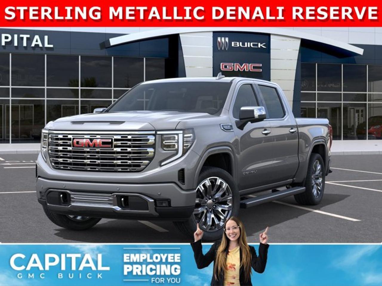 Check out this 2026 Sierra 1500 Crew Cab Denali with the RESERVE PACKAGE. Equipped with a ton of options like Heated and Cooled Seats, POWER SUNROOF, Heated Steering, Body Color Arch Moldings, 360 CAM, Rear Streaming Camera Mirror, Heads-up Display, 22 Inch Wheels, Heated Rear Seats, Massive Touchscreen, Power Assist Steps, and so much more... CALL NOWAsk for the Internet Department for more information or book your test drive today! Text 507-585-4395 for fast answers at your fingertips!AMVIC Licensed Dealer - Licence Number B1044900Disclaimer: All prices are plus GST and include all cash credits and loyalties. See dealer for details. AMVIC Licensed Dealer # B1044900
