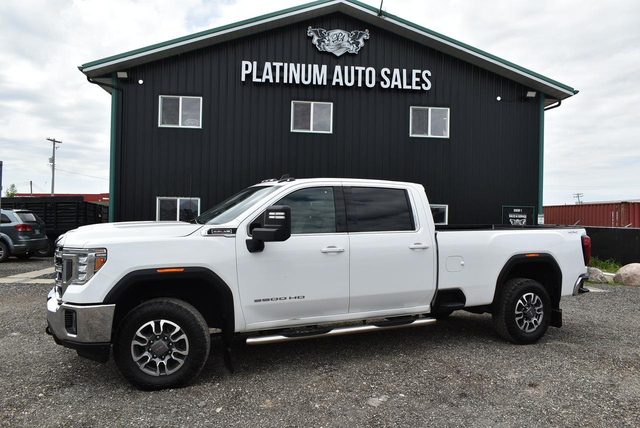 <h1 data-section-id=1fldemk data-start=0 data-end=49>🚨 ONE OWNER &bull; WELL MAINTAINED &bull; CLEAN TITLE 🚨</h1><h1 data-section-id=1xw8ppg data-start=50 data-end=100>2021 GMC Sierra 3500HD SLE Crew Cab 4x4 Long Box</h1><h2 data-section-id=1vglcsr data-start=101 data-end=155>6.6L V8 Gas &bull; Commercial Ready &bull; Proven Reliability</h2><p data-start=157 data-end=437>💪 Looking for a heavy-duty truck thats already proven itself on the road? This <strong data-start=238 data-end=281>2021 GMC Sierra 3500HD SLE Crew Cab 4WD</strong> is a <strong data-start=287 data-end=317>one-owner commercial truck</strong> with a <strong data-start=325 data-end=340>clean title</strong>, <strong data-start=342 data-end=371>excellent service history</strong>, and <strong data-start=377 data-end=436>documented maintenance records available through CARFAX</strong>.</p><p data-start=439 data-end=557>This truck has been professionally maintained throughout its life and is ready to continue working for its next owner.</p><h3 data-section-id=wbwc2q data-start=559 data-end=585>📍 Vehicle Information</h3><ul data-start=586 data-end=838><li data-section-id=16vimz2 data-start=586 data-end=618><strong data-start=588 data-end=618>2021 GMC Sierra 3500HD SLE</strong></li><li data-section-id=14tszg4 data-start=619 data-end=642><strong data-start=621 data-end=642>Crew Cab Long Box</strong></li><li data-section-id=1b3jpb data-start=643 data-end=667><strong data-start=645 data-end=667>6.6L V8 Gas Engine</strong></li><li data-section-id=bbltur data-start=668 data-end=696><strong data-start=670 data-end=696>Automatic Transmission</strong></li><li data-section-id=e2khkf data-start=697 data-end=706><strong data-start=699 data-end=706>4WD</strong></li><li data-section-id=y1q3lz data-start=707 data-end=723><strong data-start=709 data-end=723>343,515 KM</strong></li><li data-section-id=135y5ql data-start=724 data-end=739><strong data-start=726 data-end=739>One Owner</strong></li><li data-section-id=1irnf4d data-start=740 data-end=757><strong data-start=742 data-end=757>Clean Title</strong></li><li data-section-id=1irnf4d data-start=740 data-end=757><strong data-start=742 data-end=757>COMMAND START&nbsp;</strong></li><li data-section-id=1irnf4d data-start=740 data-end=757><strong data-start=742 data-end=757>6 SEATER&nbsp;&nbsp;</strong></li><li data-section-id=1wkjtf6 data-start=758 data-end=791><strong data-start=760 data-end=791>Commercial Fleet Maintained</strong></li><li data-section-id=27mhfq data-start=792 data-end=838><strong data-start=794 data-end=838>Service Records Available Through CARFAX</strong></li></ul><hr data-start=840 data-end=843><h2 data-section-id=hlkgji data-start=845 data-end=870>⭐ FEATURES & EQUIPMENT</h2><h3 data-section-id=w4x7ro data-start=872 data-end=901>🔥 Heavy-Duty Performance</h3><p data-start=902 data-end=1148>✔ 6.6L V8 Gas Engine<br data-start=922 data-end=925>✔ 4WD System<br data-start=937 data-end=940>✔ Heavy-Duty GMC 3500HD Chassis<br data-start=971 data-end=974>✔ Tow/Haul Mode<br data-start=989 data-end=992>✔ Integrated Trailer Brake Controller<br data-start=1029 data-end=1032>✔ Trailer Light Testing Feature<br data-start=1063 data-end=1066>✔ Receiver Hitch<br data-start=1082 data-end=1085>✔ Heavy-Duty Suspension<br data-start=1108 data-end=1111>✔ Automatic Locking Rear Differential</p><h3 data-section-id=1vmli0z data-start=1150 data-end=1178>🛋 Comfort & Convenience</h3><p data-start=1179 data-end=1451>✔ Crew Cab Seating for Up to 6 Passengers<br data-start=1220 data-end=1223>✔ Premium Cloth Interior<br data-start=1247 data-end=1250>✔ Power Driver Seat<br data-start=1269 data-end=1272>✔ Heated Front Seats<br data-start=1292 data-end=1295>✔ Heated Steering Wheel<br data-start=1318 data-end=1321>✔ Dual-Zone Automatic Climate Control<br data-start=1358 data-end=1361>✔ Remote Start<br data-start=1375 data-end=1378>✔ Push-Button Start<br data-start=1397 data-end=1400>✔ Power Windows, Locks & Mirrors<br data-start=1432 data-end=1435>✔ Cruise Control</p><h3 data-section-id=1m3njos data-start=1453 data-end=1470>📱 Technology</h3><p data-start=1471 data-end=1716>✔ GMC Touchscreen Infotainment System<br data-start=1508 data-end=1511>✔ Apple CarPlay<br data-start=1526 data-end=1529>✔ Android Auto<br data-start=1543 data-end=1546>✔ Bluetooth Hands-Free Calling<br data-start=1576 data-end=1579>✔ Bluetooth Audio Streaming<br data-start=1606 data-end=1609>✔ USB & USB-C Ports<br data-start=1628 data-end=1631>✔ Steering Wheel Controls<br data-start=1656 data-end=1659>✔ OnStar Services Capability<br data-start=1687 data-end=1690>✔ Wi-Fi Hotspot Capability</p><h3 data-section-id=1qztc78 data-start=1718 data-end=1744>🛡 Safety & Confidence</h3><p data-start=1745 data-end=1933>✔ Rear Vision Camera<br data-start=1765 data-end=1768>✔ Stabil Trak Stability Control<br data-start=1799 data-end=1802>✔ Traction Control<br data-start=1820 data-end=1823>✔ ABS Braking System<br data-start=1843 data-end=1846>✔ Tire Pressure Monitoring System<br data-start=1879 data-end=1882>✔ Daytime Running Lights<br data-start=1906 data-end=1909>✔ Multiple Airbag System</p><h3 data-section-id=kmpdh0 data-start=1935 data-end=1962>✨ Additional Highlights</h3><p data-start=1963 data-end=2136>✔ Factory Alloy Wheels<br data-start=1985 data-end=1988>✔ Running Boards<br data-start=2004 data-end=2007>✔ Tow Mirrors<br data-start=2020 data-end=2023>✔ Husky Heavy-Duty All-Weather Floor Liners<br data-start=2066 data-end=2069>✔ Long Box Configuration<br data-start=2093 data-end=2096>✔ Clean Interior & Exterior Presentation</p><hr data-start=2138 data-end=2141><h1 data-section-id=12g22kp data-start=2143 data-end=2172>✅ WHY THIS TRUCK STANDS OUT</h1><h3 data-section-id=1kfhlef data-start=2174 data-end=2189>✔ ONE OWNER</h3><p data-start=2190 data-end=2237>Owned and operated by a single owner since new.</p><h3 data-section-id=46qz87 data-start=2239 data-end=2256>✔ CLEAN TITLE</h3><p data-start=2257 data-end=2282>No branded title history.</p><h3 data-section-id=qaxec9 data-start=2284 data-end=2303>✔ WELL SERVICED</h3><p data-start=2304 data-end=2369>Regular maintenance and servicing performed throughout ownership.</p><h3 data-section-id=1ffl0bf data-start=2371 data-end=2392>✔ CARFAX VERIFIED</h3><p data-start=2393 data-end=2480>Service records and ownership history available through CARFAX for added peace of mind.</p><h3 data-section-id=3lzks5 data-start=2482 data-end=2498>✔ WORK-READY</h3><p data-start=2499 data-end=2605>A dependable heavy-duty pickup thats built to tow, haul, and handle demanding commercial or personal use.</p><hr data-start=2607 data-end=2610><h2 data-section-id=en3hsx data-start=2612 data-end=2648>🚛 READY FOR WORK. READY FOR YOU.</h2><p data-start=2650 data-end=2893>If youre looking for a <strong data-start=2674 data-end=2720>reliable, well-maintained one-owner 3500HD</strong>, this GMC Sierra checks all the boxes. With documented maintenance history, strong V8 power, and the proven durability of GMCs HD platform, its ready to get the job done.</p><h3 data-section-id=d1qh6c data-start=2895 data-end=2921>📞 Platinum Auto Sales</h3><p data-start=2922 data-end=3040>📍 Financing Available<br data-start=2944 data-end=2947>📍 Trades Welcome<br data-start=2964 data-end=2967>📍 Extended Warranty Options Available<br data-start=3005 data-end=3008>📍 Nationwide Shipping Available</p><p data-start=3042 data-end=3123><strong data-start=3042 data-end=3123>Call or message today to schedule your viewing or request your CARFAX report!</strong></p>